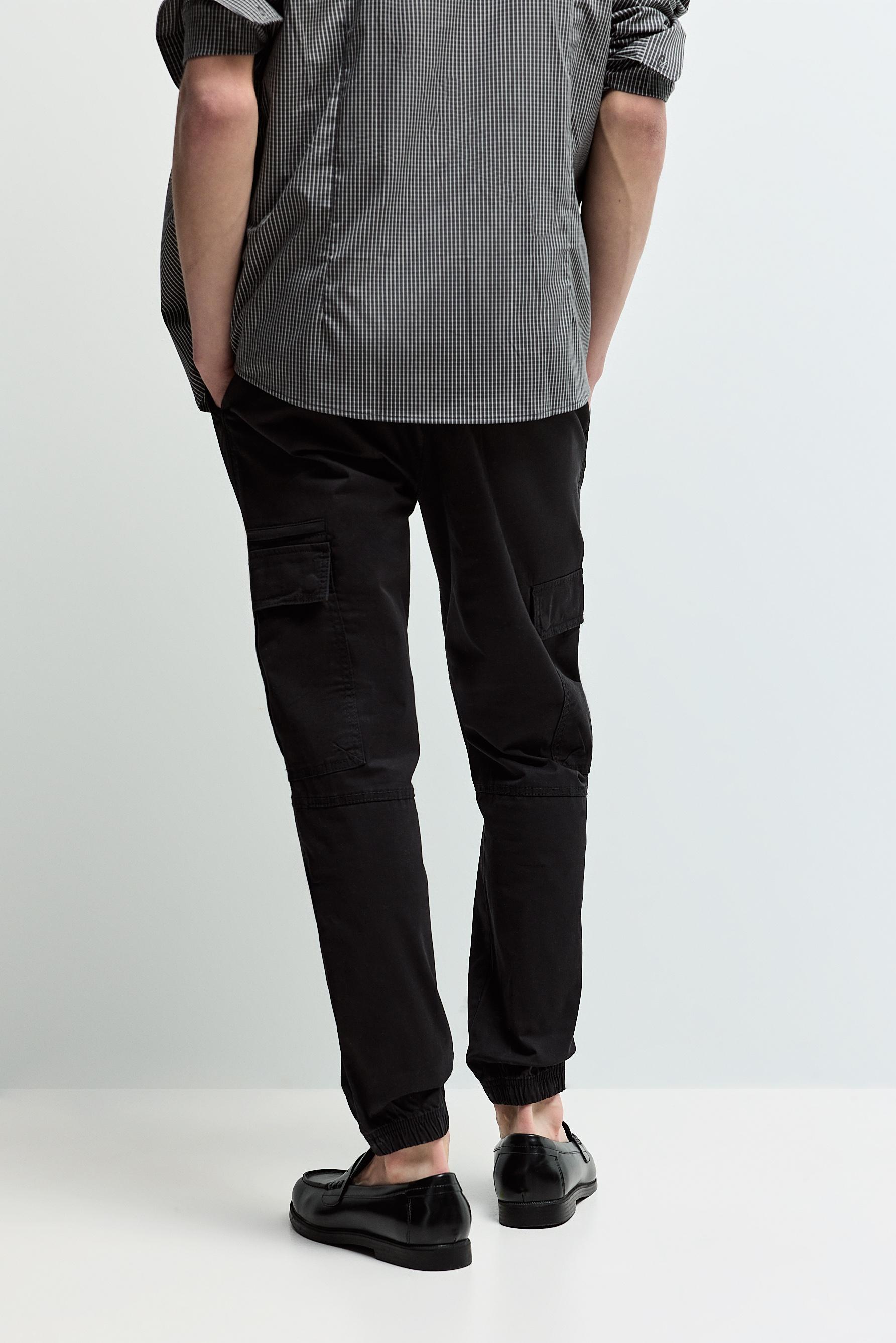 Cargo jogger trousers — BLACK