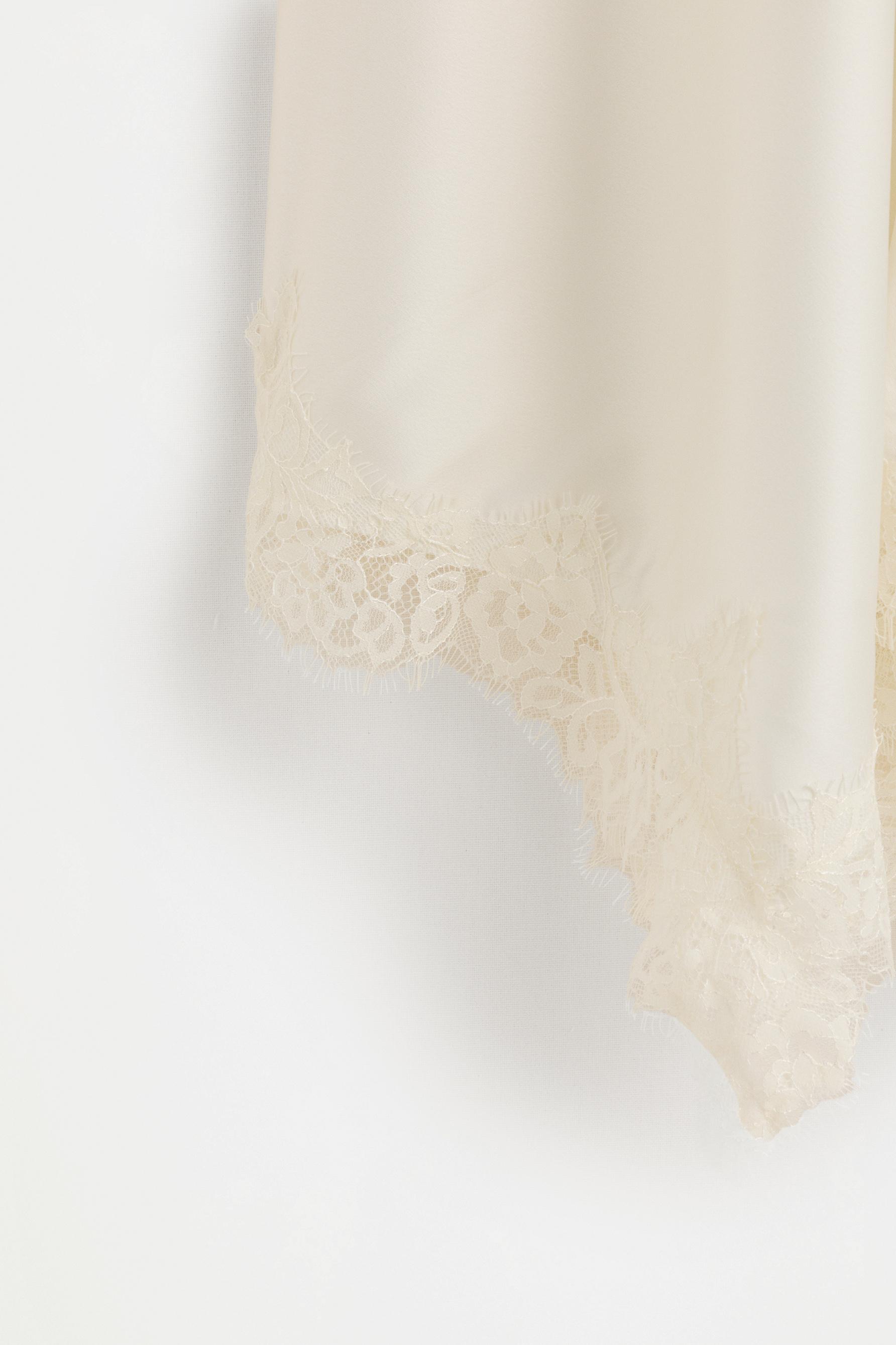 Asymmetric short slip dress — OFF WHITE