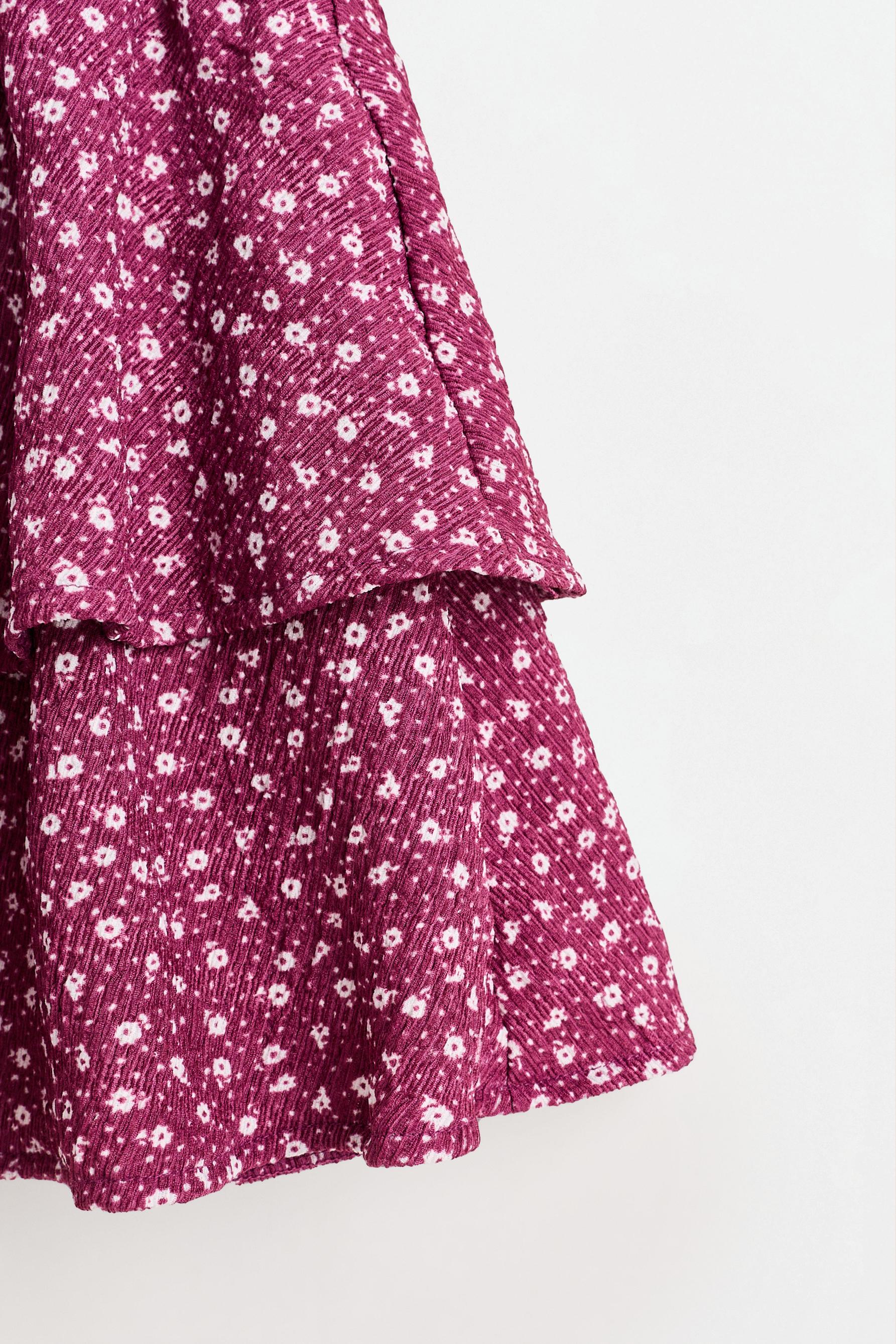Ruffled crepe skirt — PURPLE
