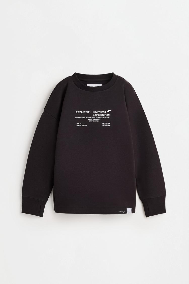 Interlock print sweatshirt — BLACK