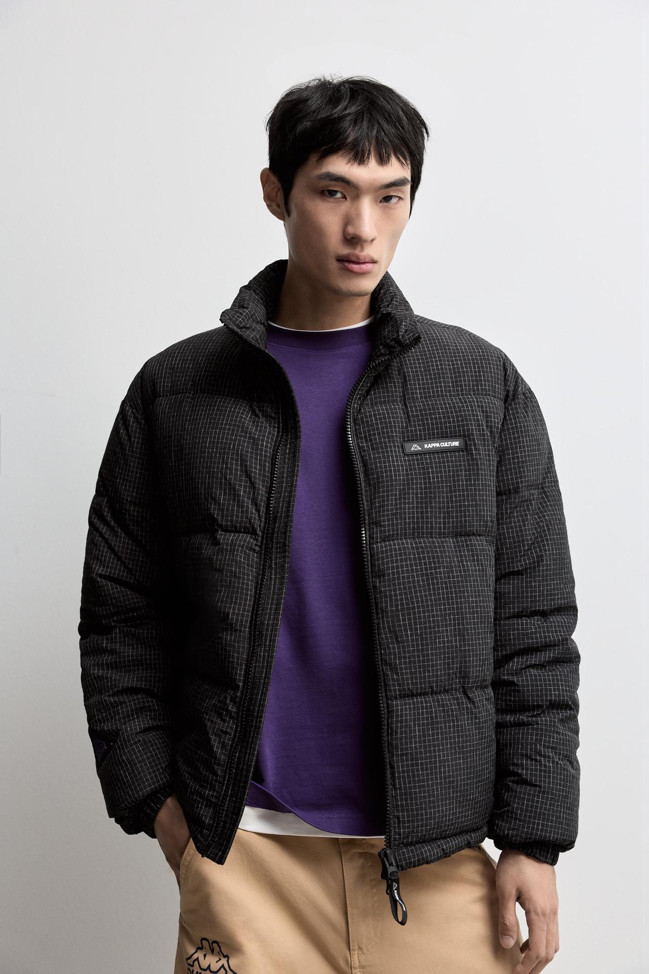 Kappa Culture x Lefties quilted jacket — ANTHRACITE GREY