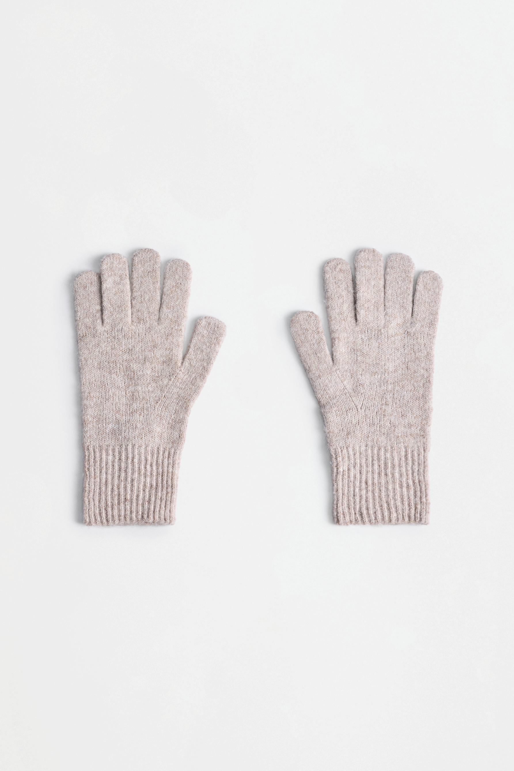 Basic knit gloves — BEACH SAND