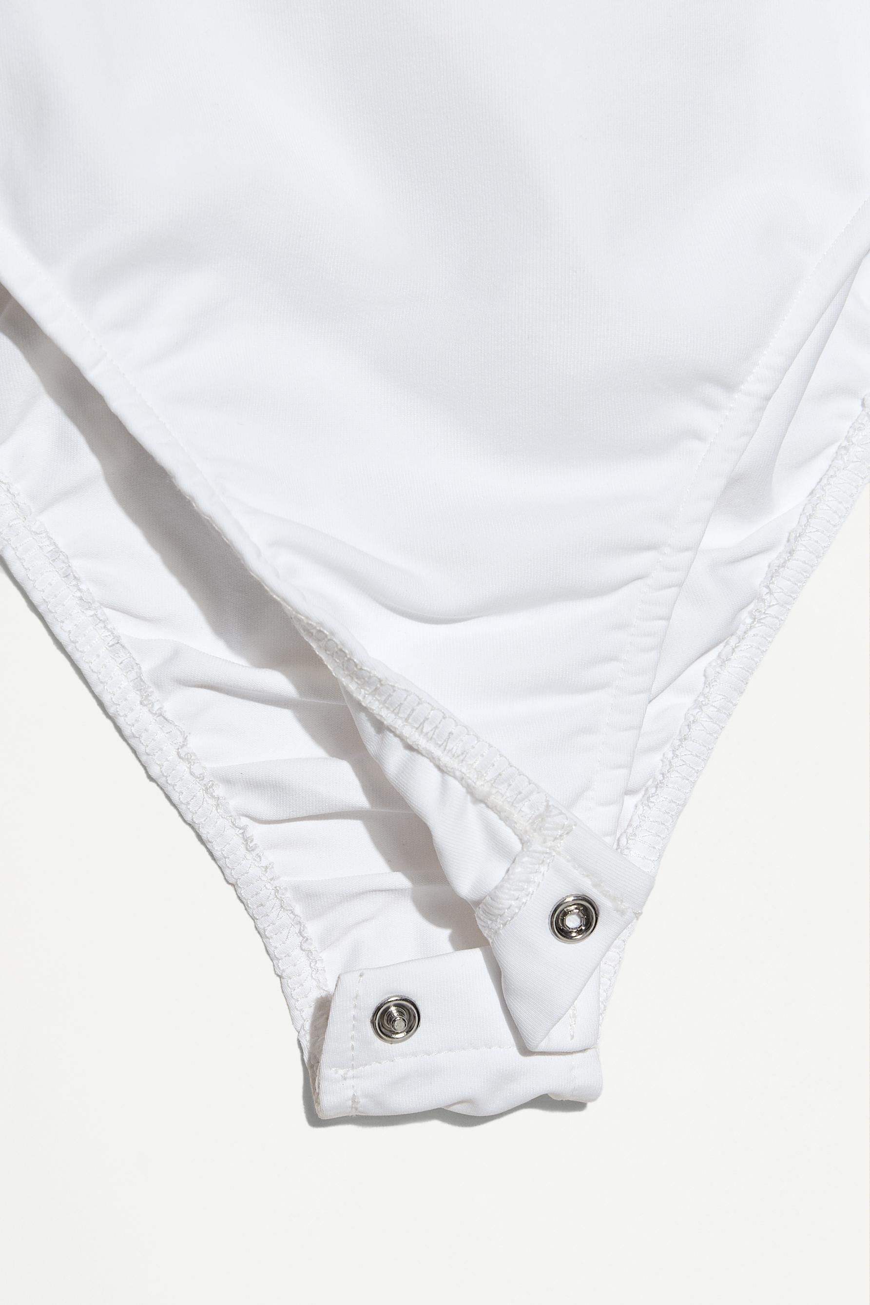 Short sleeve polyamide bodysuit — OFF WHITE