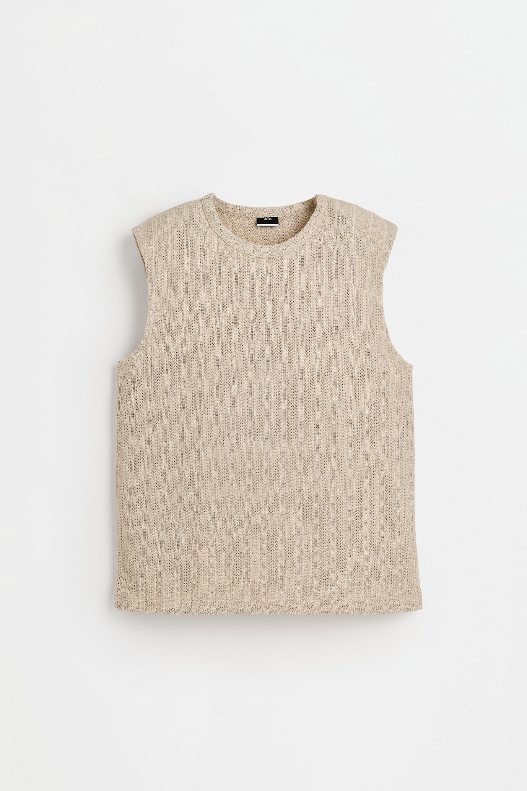 Openwork textured vest — CAMEL
