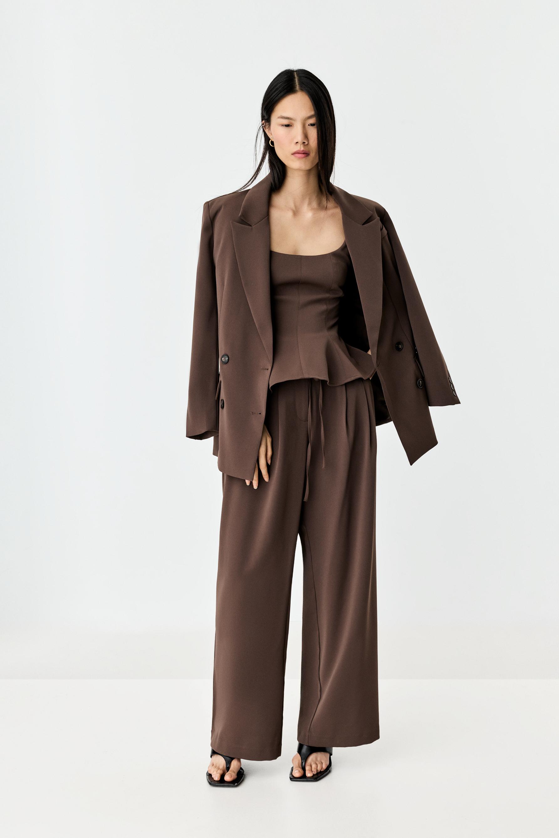 Pantalón wide leg lazada