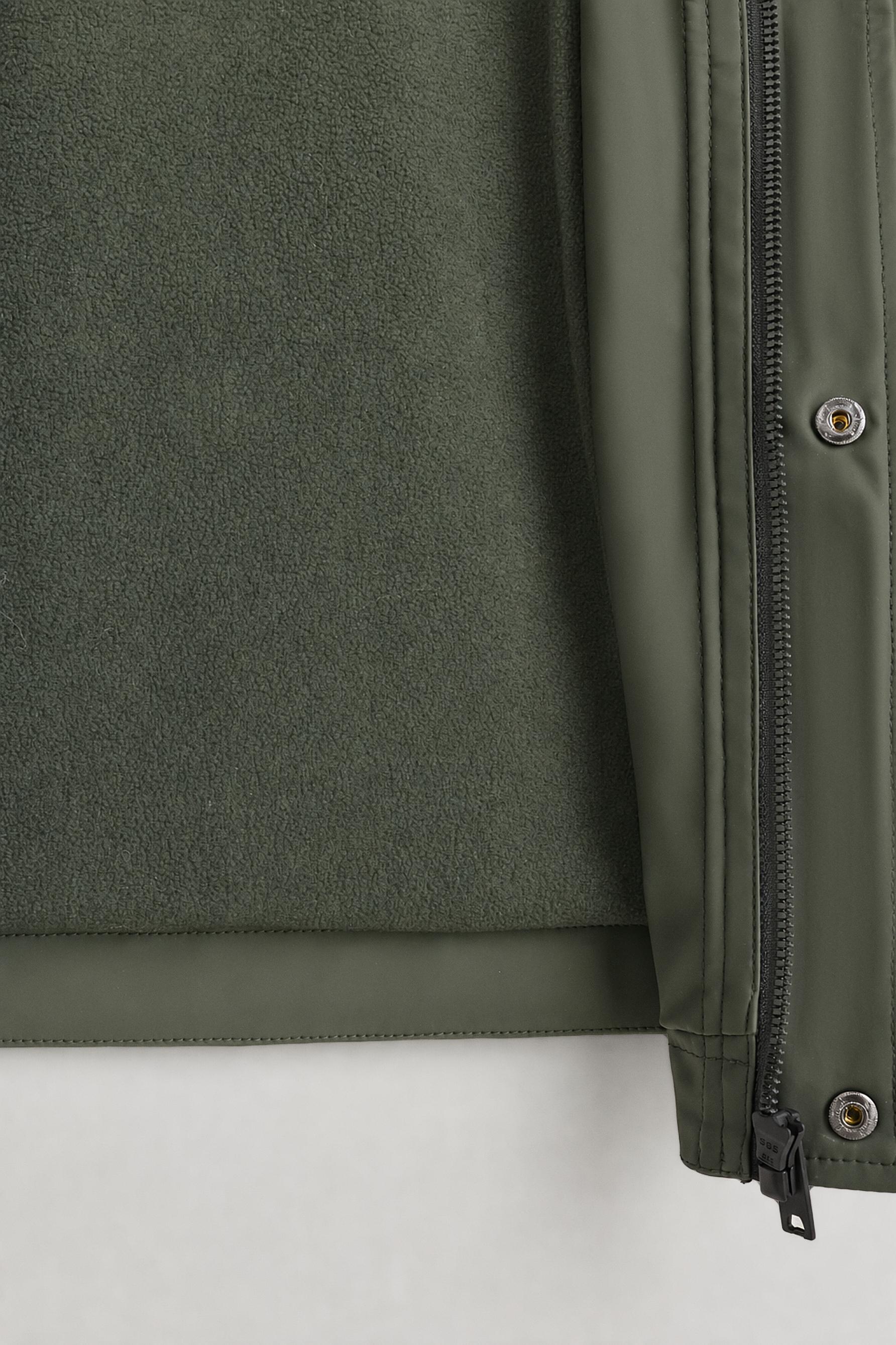 Long rubberised parka — KHAKI