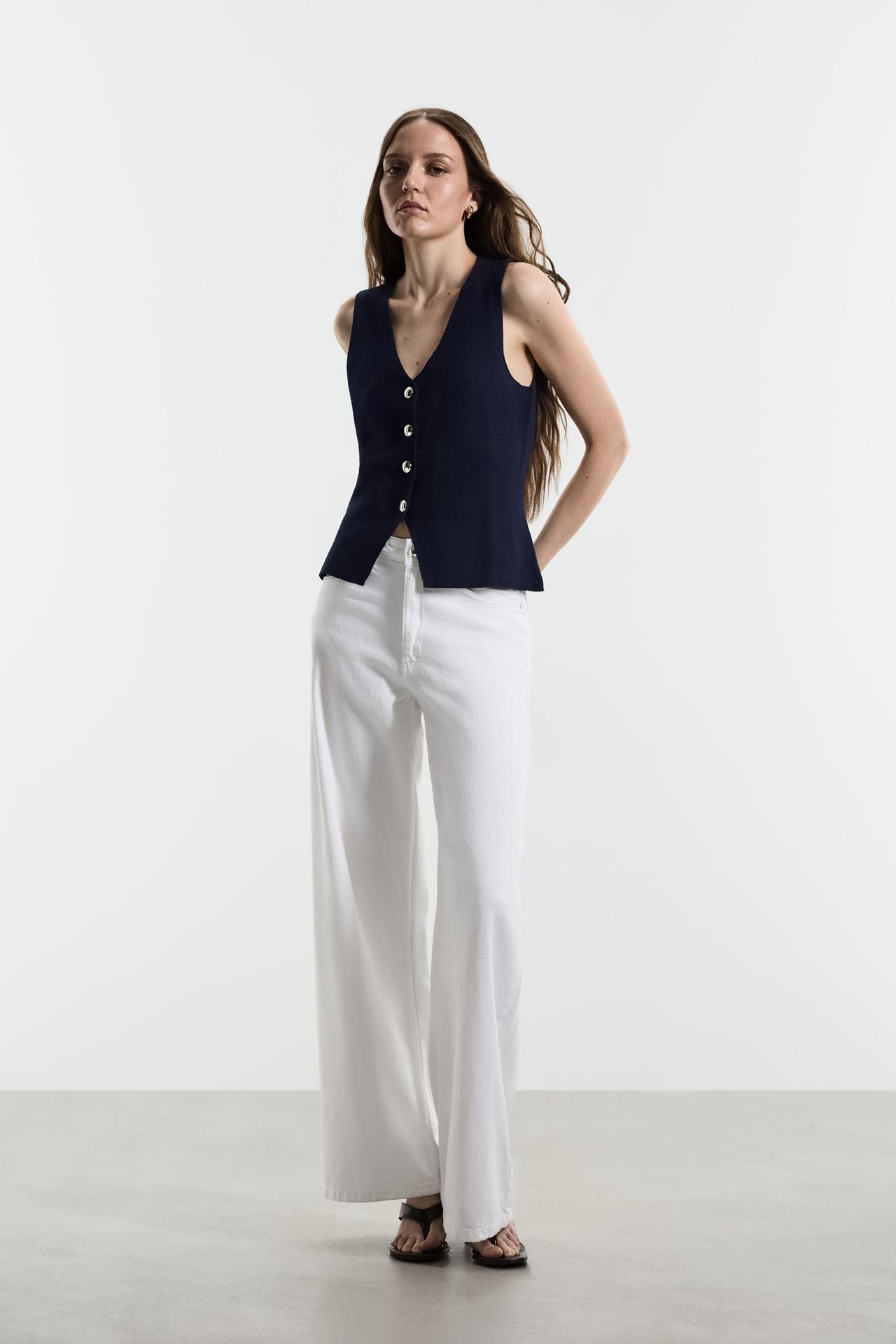 Basic knit vest — NAVY