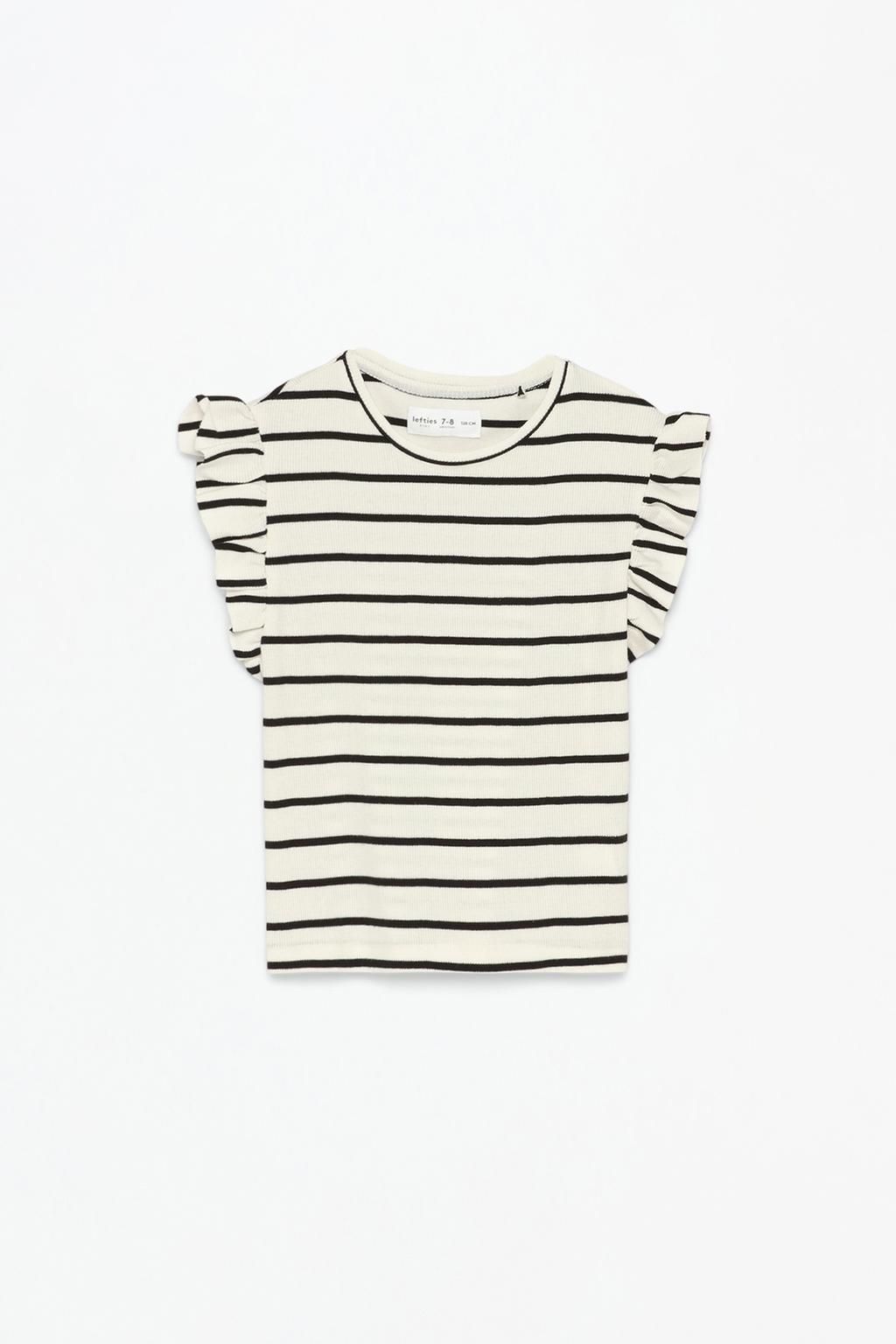 Ribbed t-shirt with ruffles