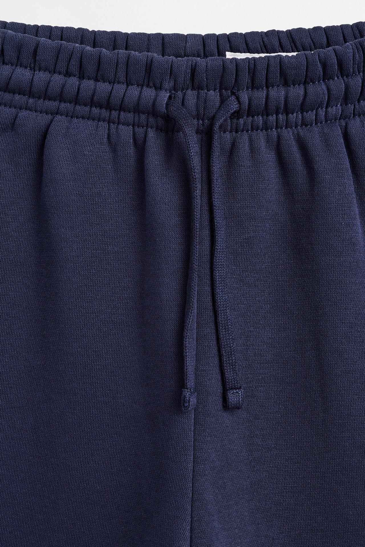 Straight-leg plush trousers — DARK BLUE