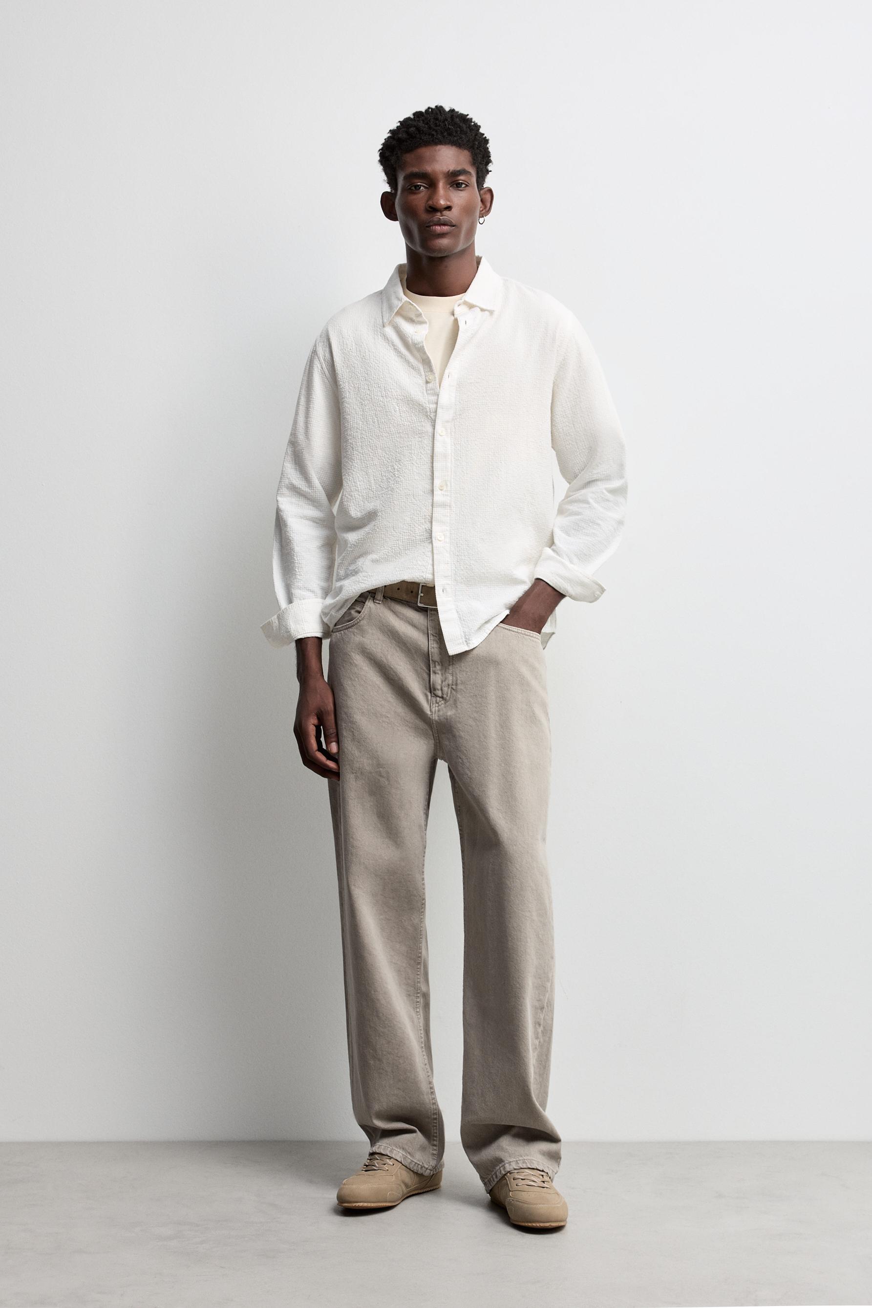 Textured shirt — WHITE