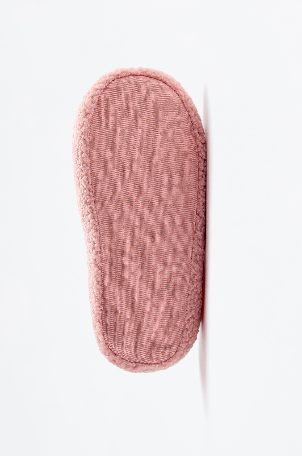 Soft bow closed house slippers — DARK PINK