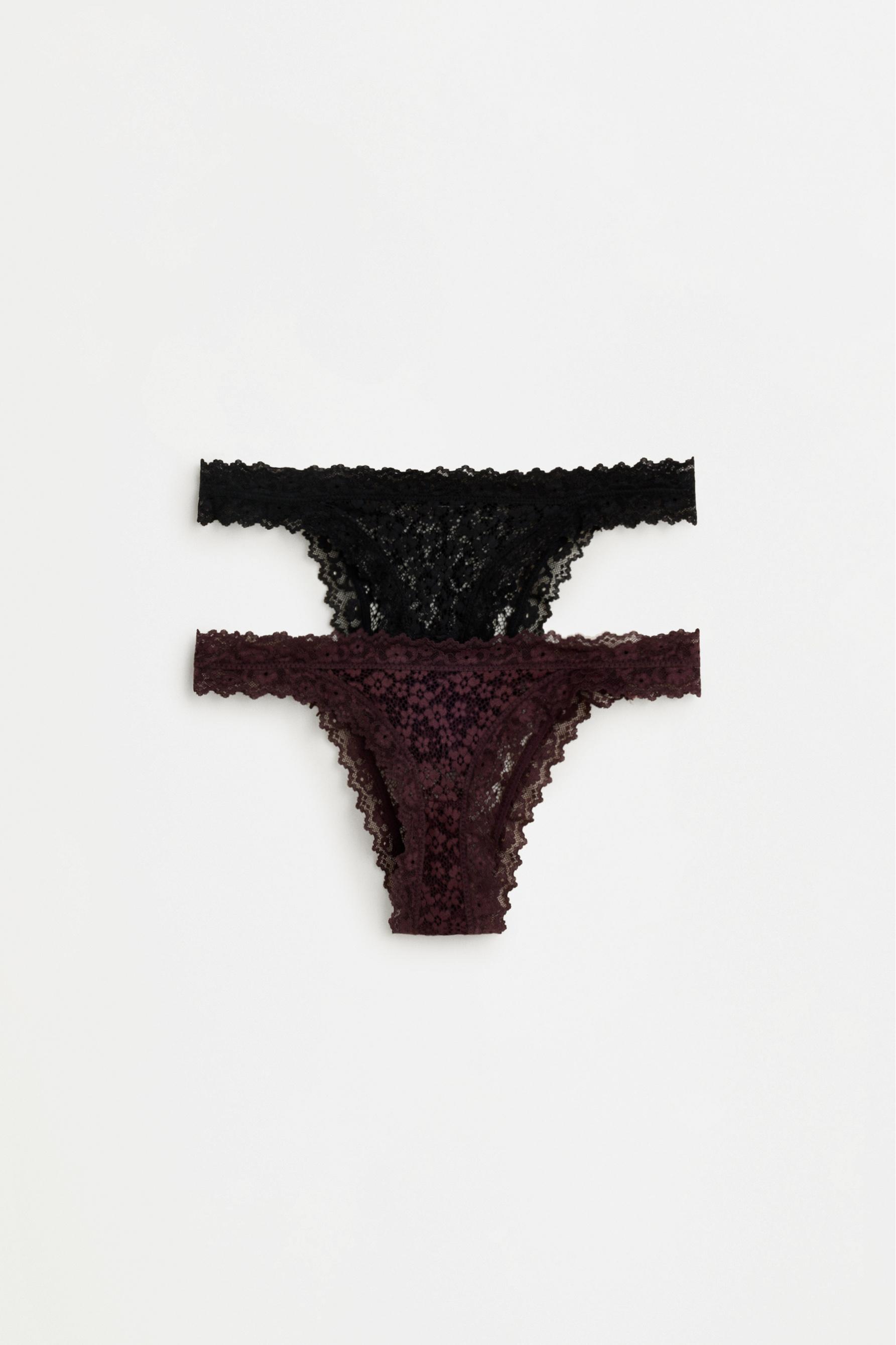 Classic Lace Briefs (2-Pack) — BURGUNDY