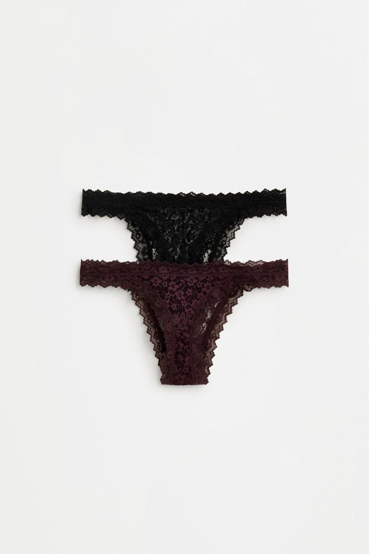 Classic Lace Briefs (2-Pack) — BURGUNDY