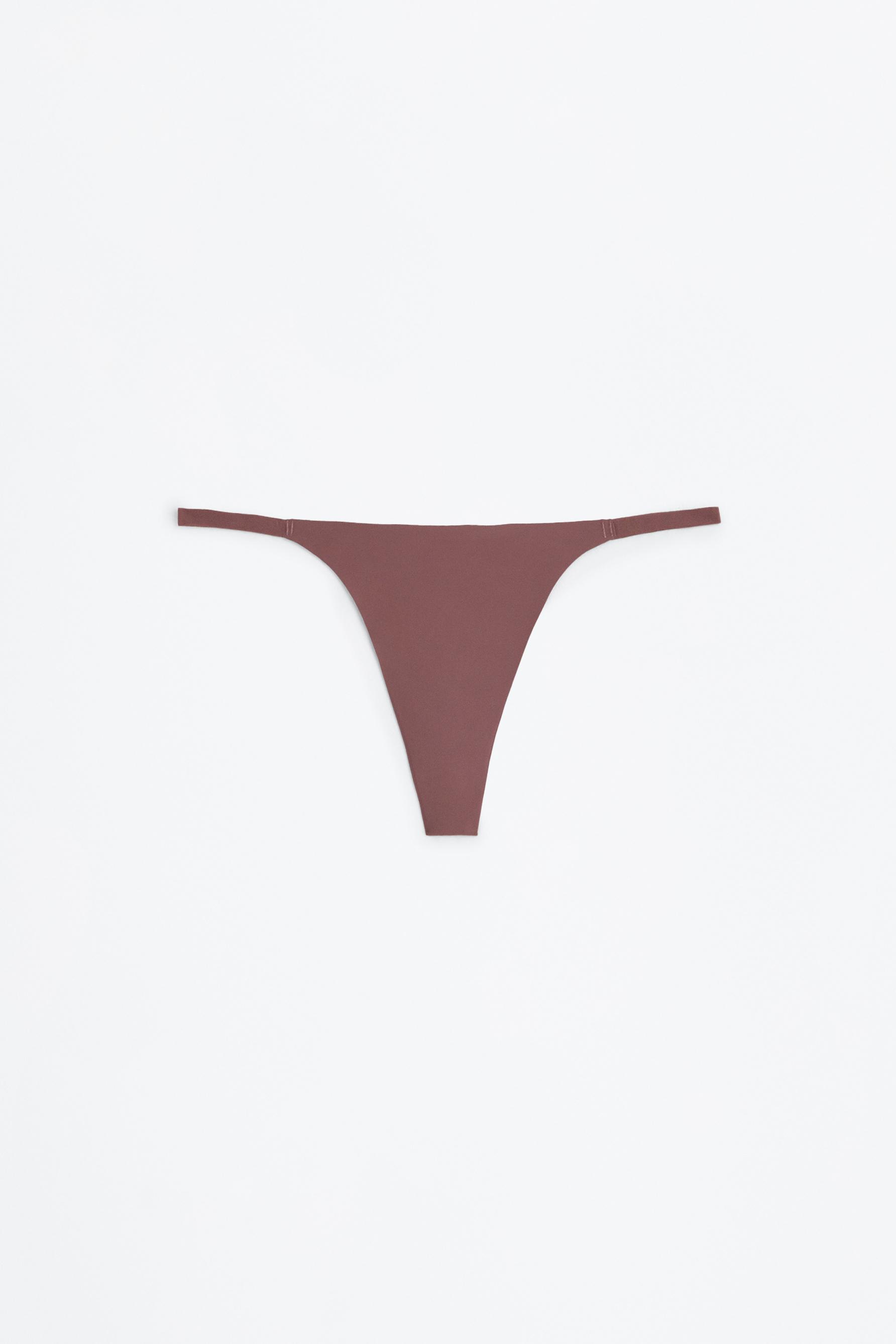 4-pack microfibre thongs — DARK BROWN