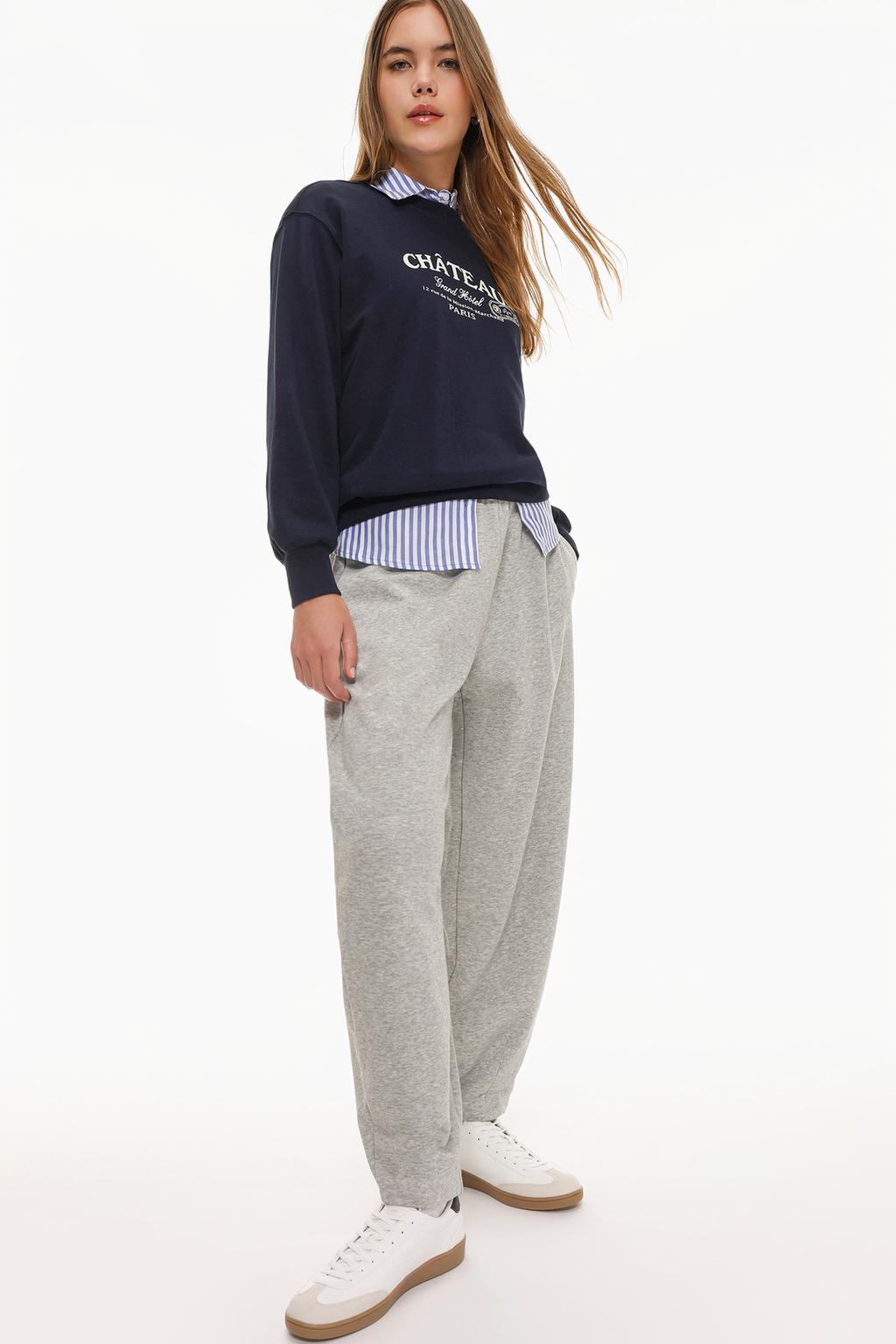 Plush balloon fit trousers