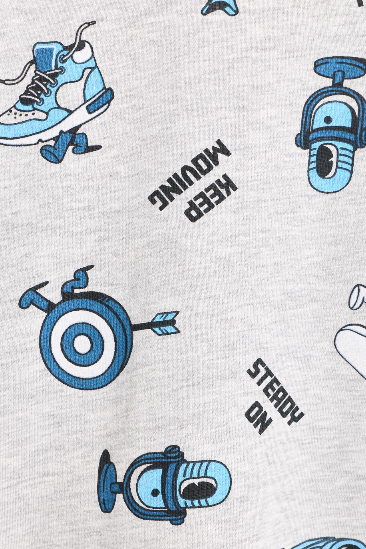 Long printed pyjamas — GREY MARL