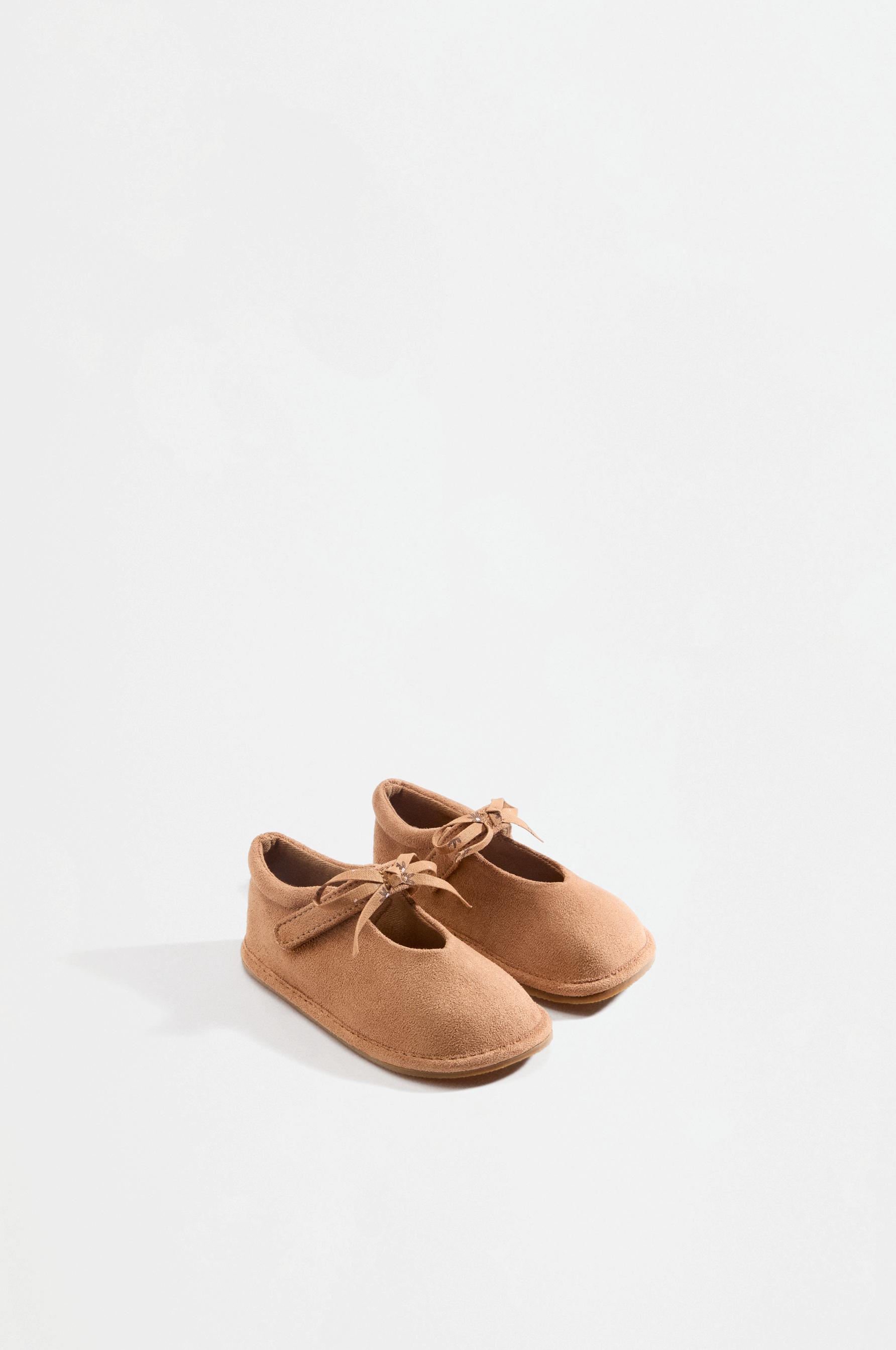 Barefoot ballet flats with bow detail — LEATHER