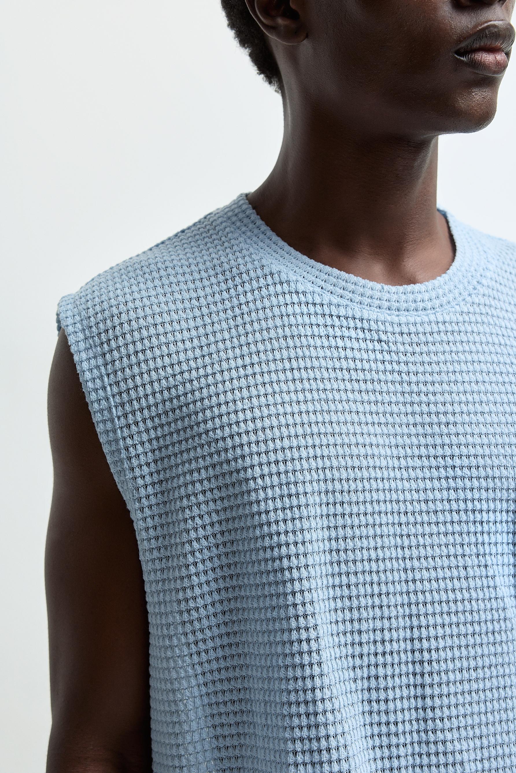 Bias Cut Tank Top — PALE BLUE