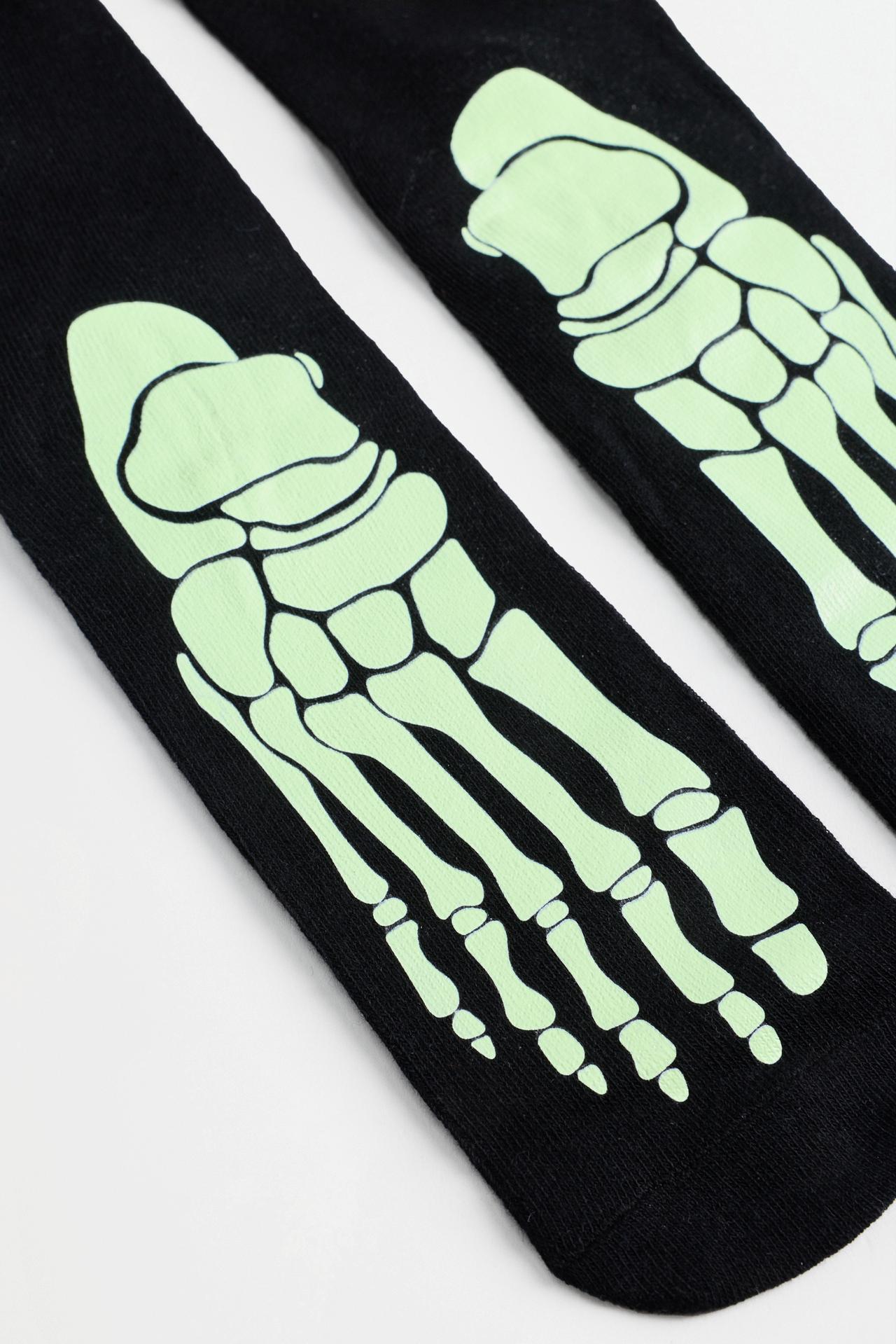 Men's Glow-in-the-Dark Skeleton Socks — BLACK