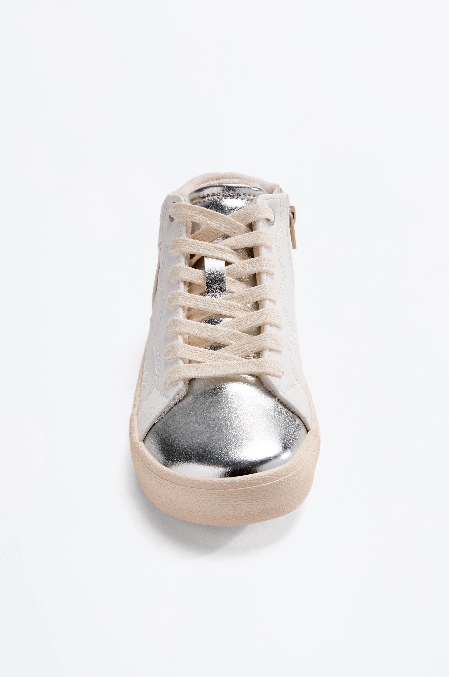Ankle sneaker with rhinestones — WHITE