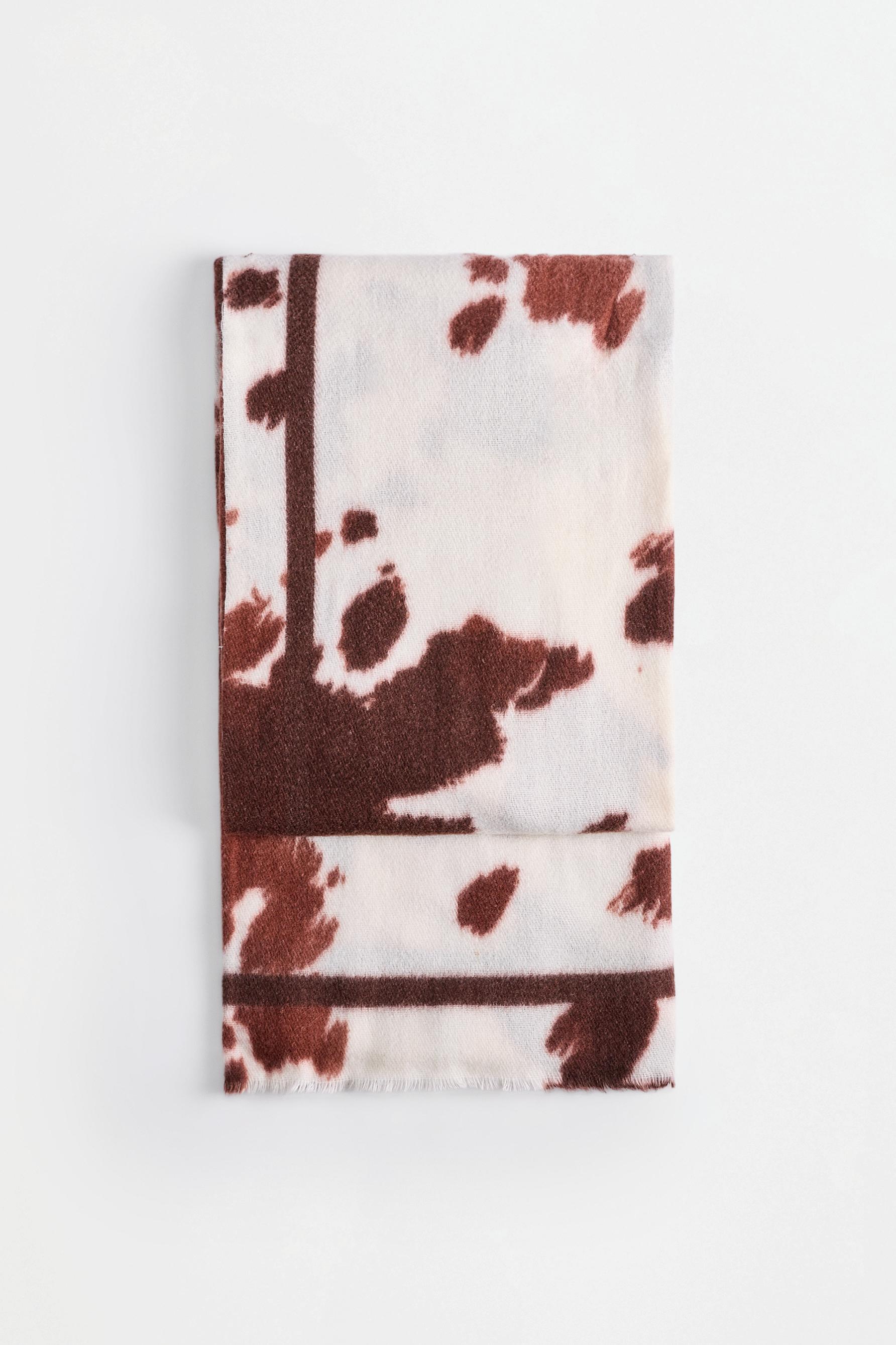 Cow print scarf — BROWN