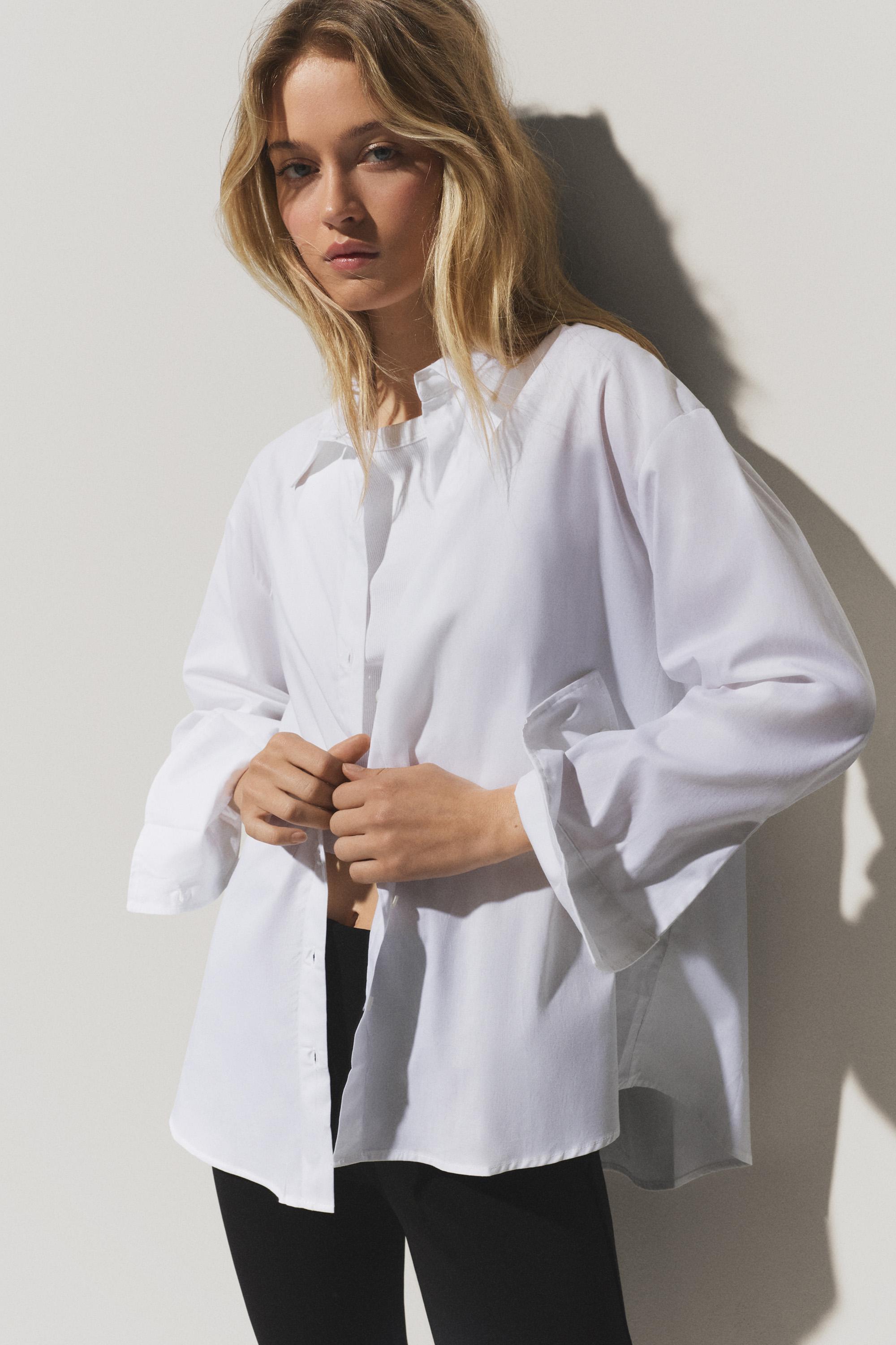 Basic poplin shirt — WHITE