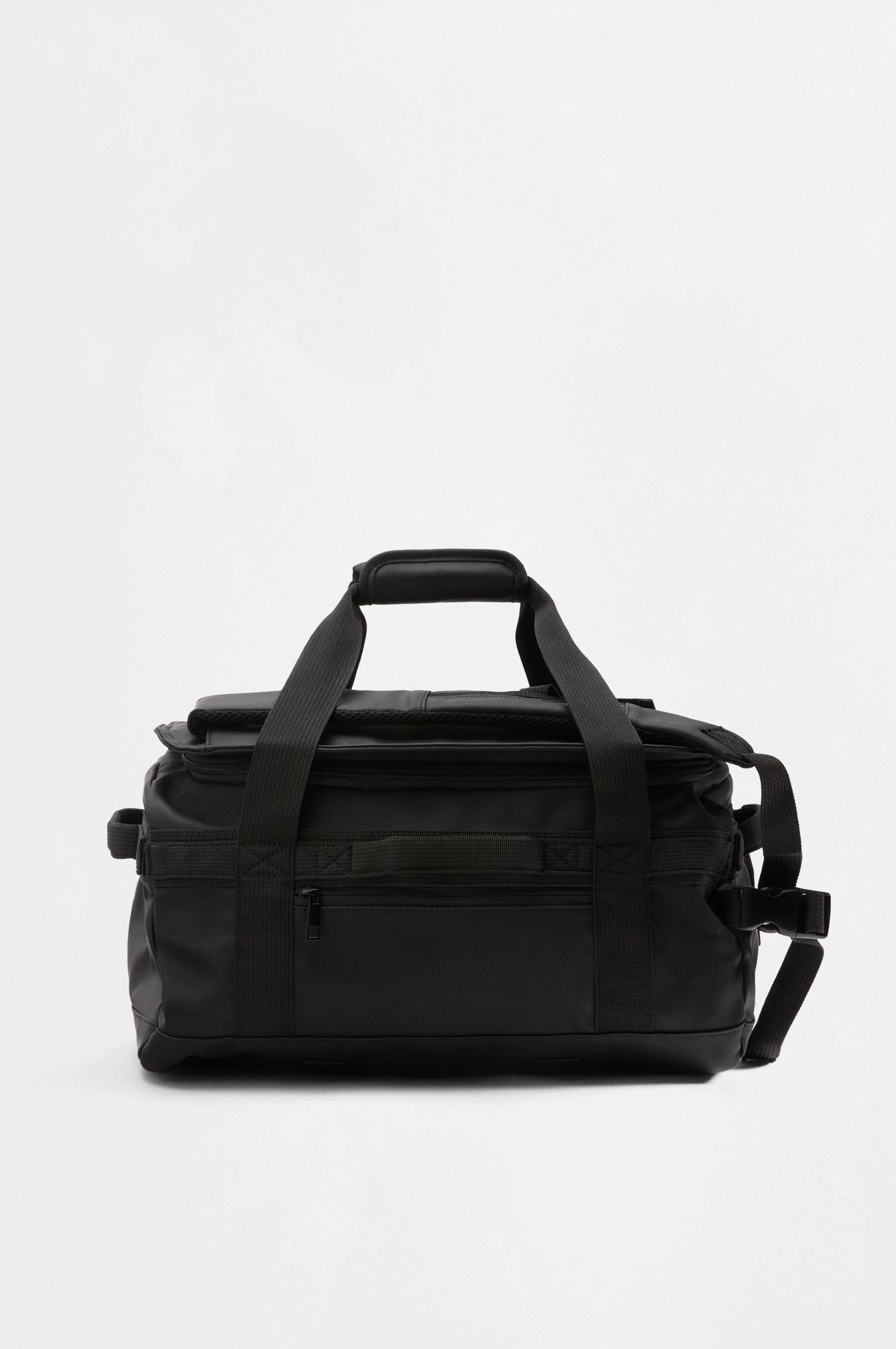 Rubberized travel backpack — BLACK