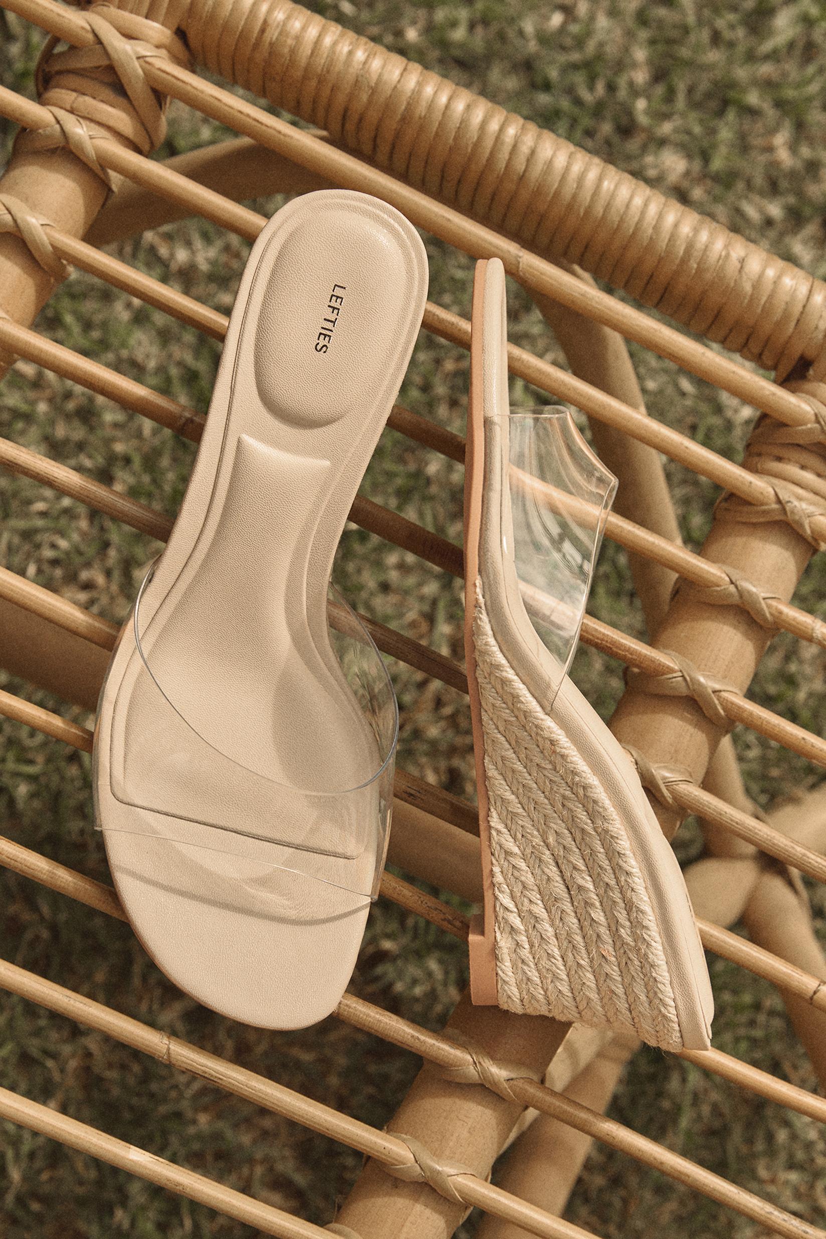 Jute wedge sandal — TRANSPARENT