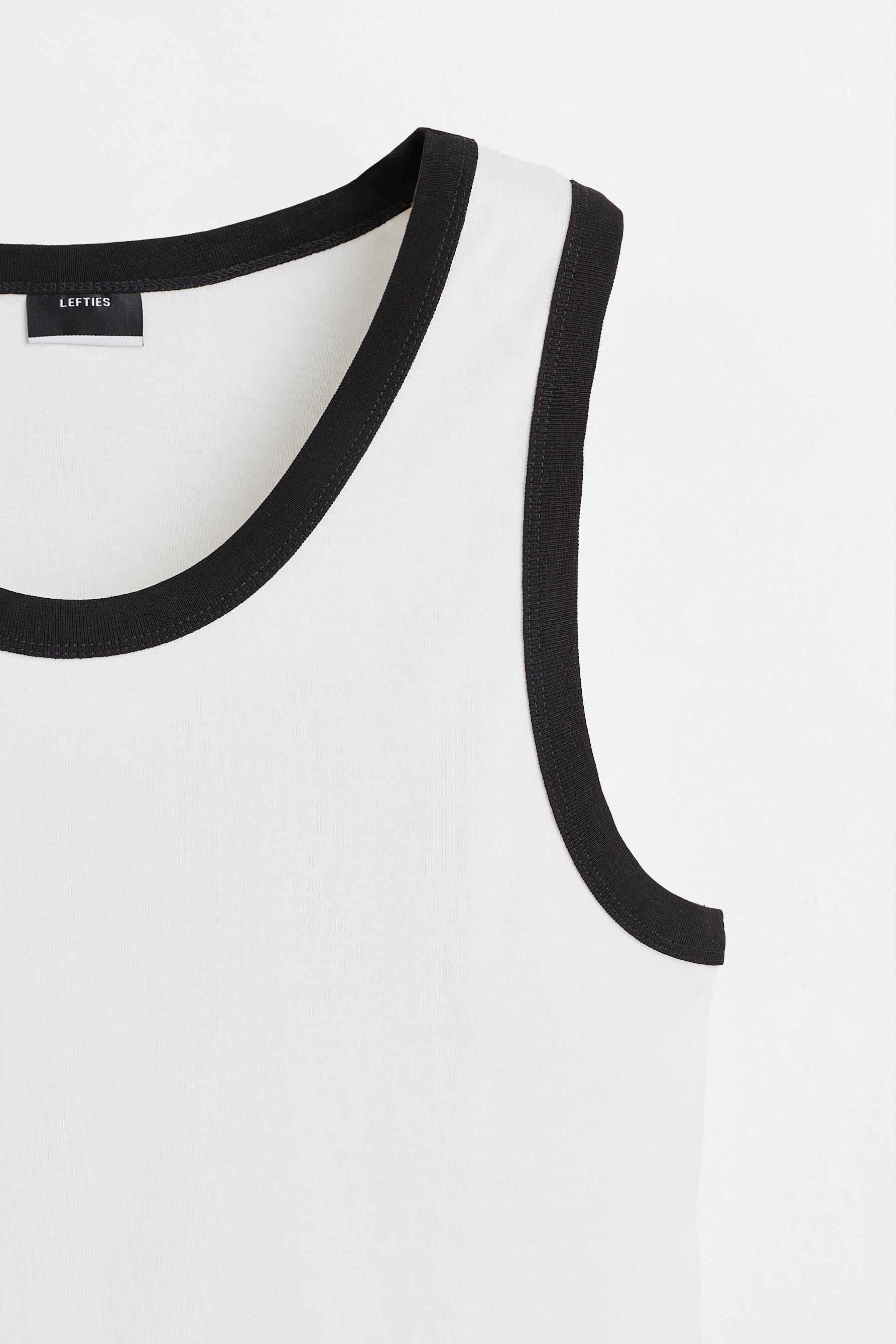 Contrast ribbed vest top — OFF WHITE