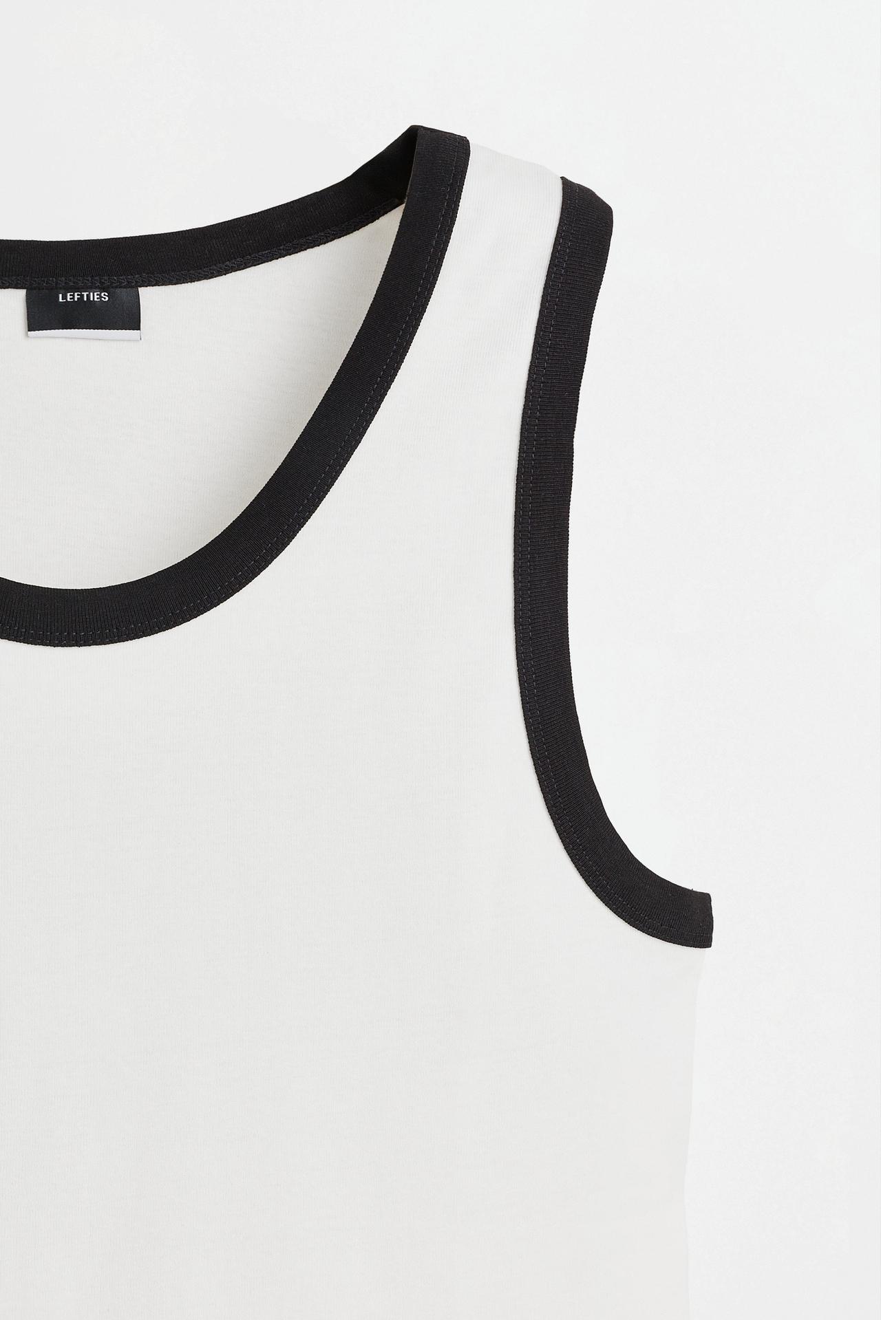 Contrast ribbed vest top — OFF WHITE