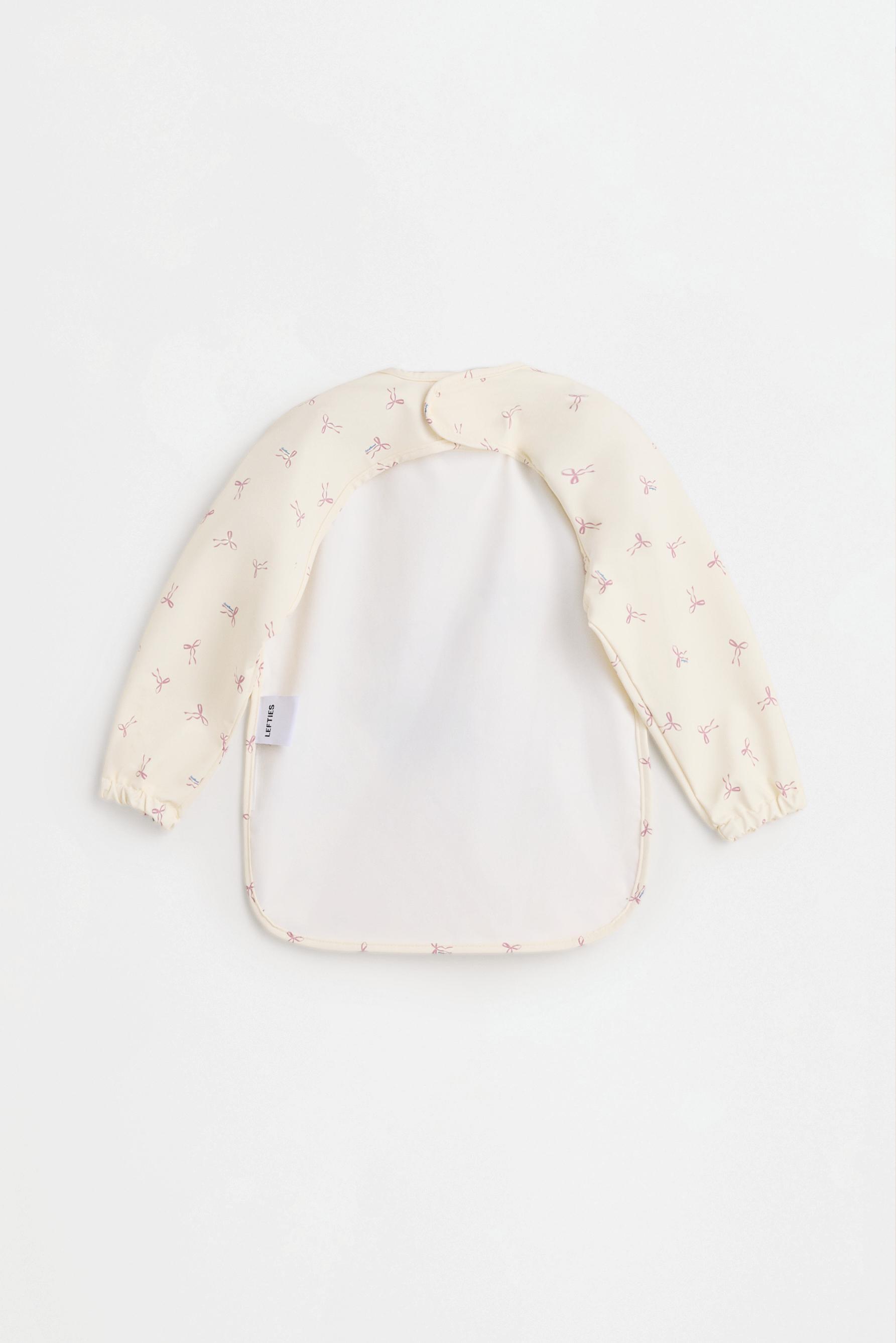 Bear print long sleeve bib — BEIGE