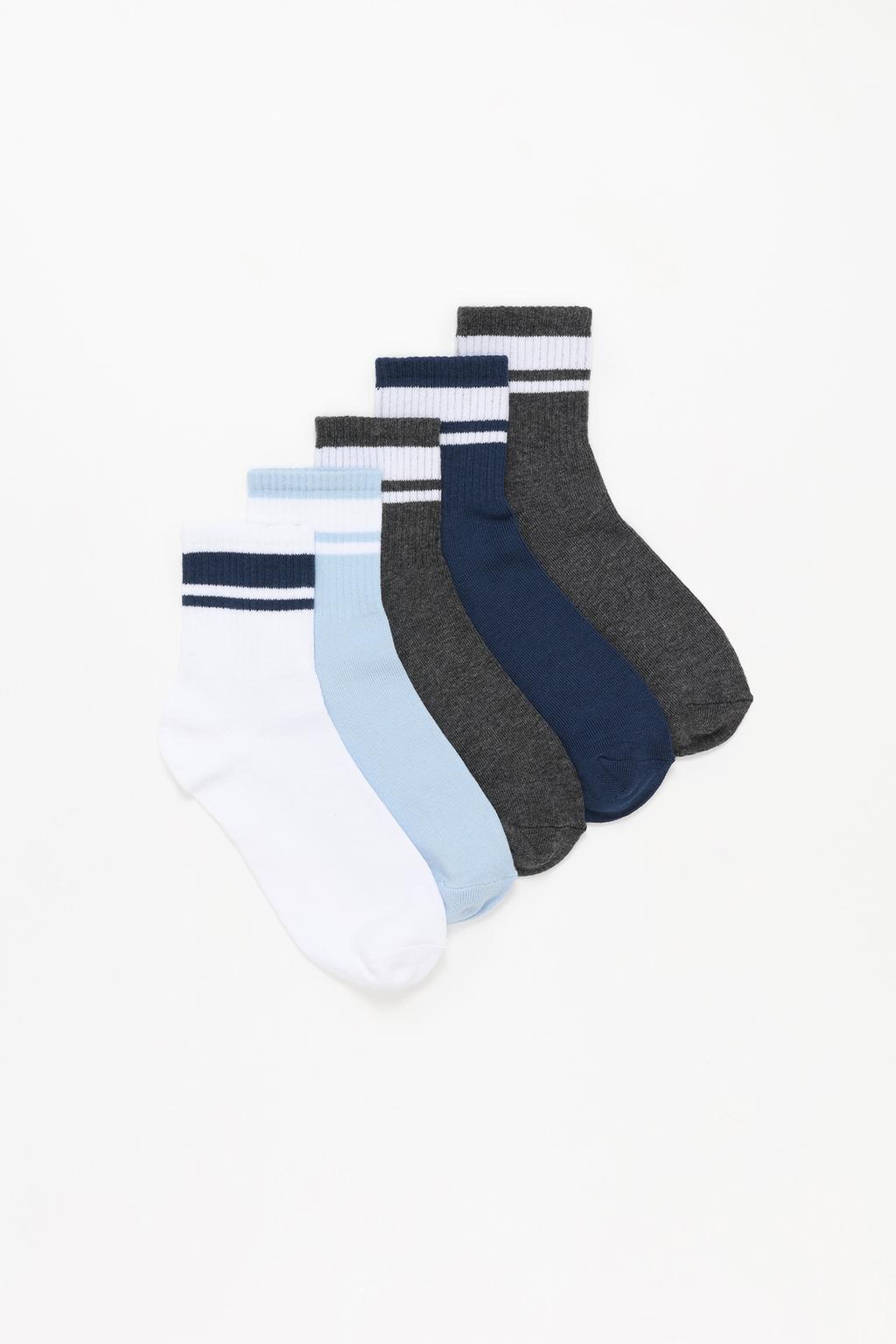 Pack 5 pares calcetines rayas canalé