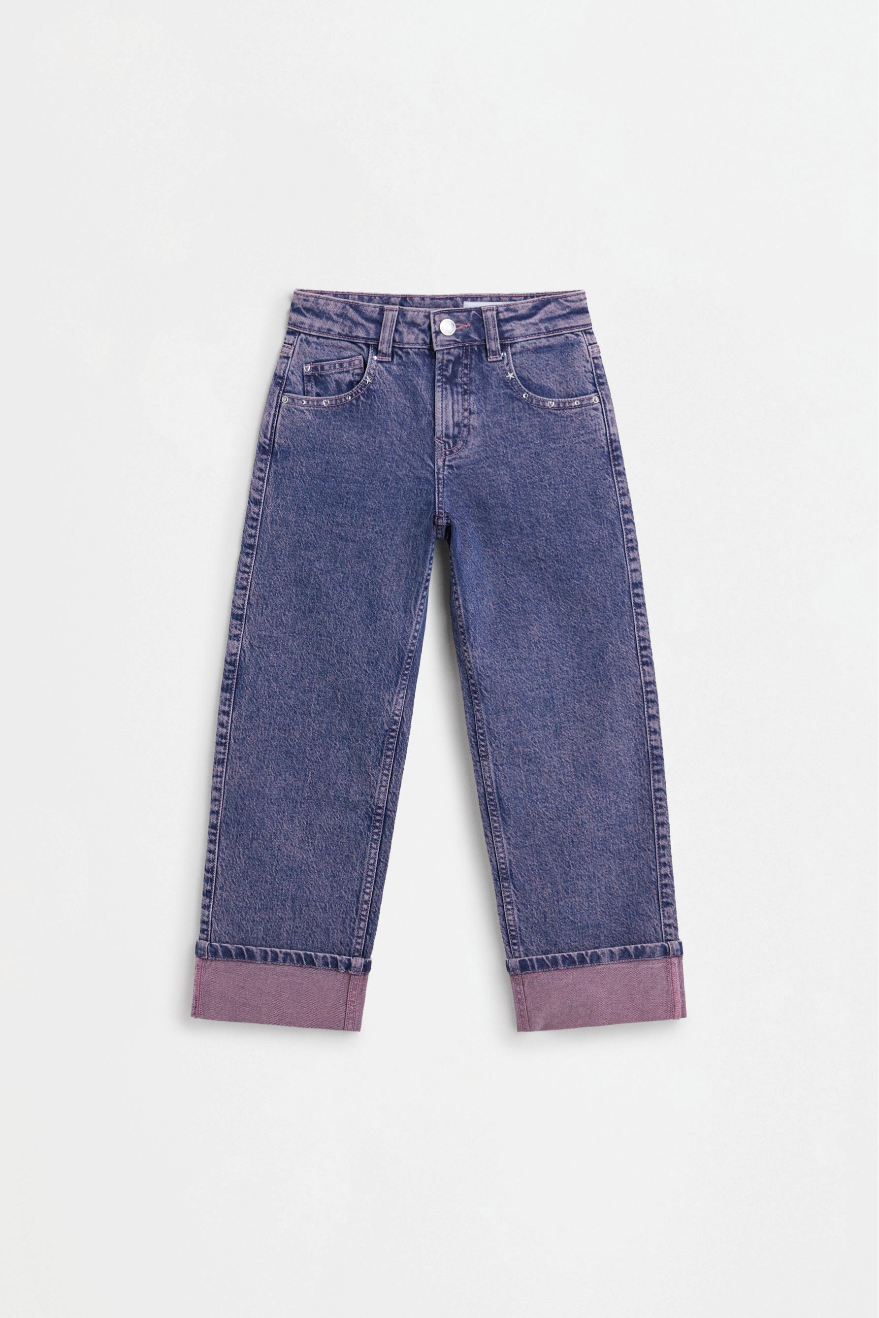 Studded straight-leg jeans — INDIGO