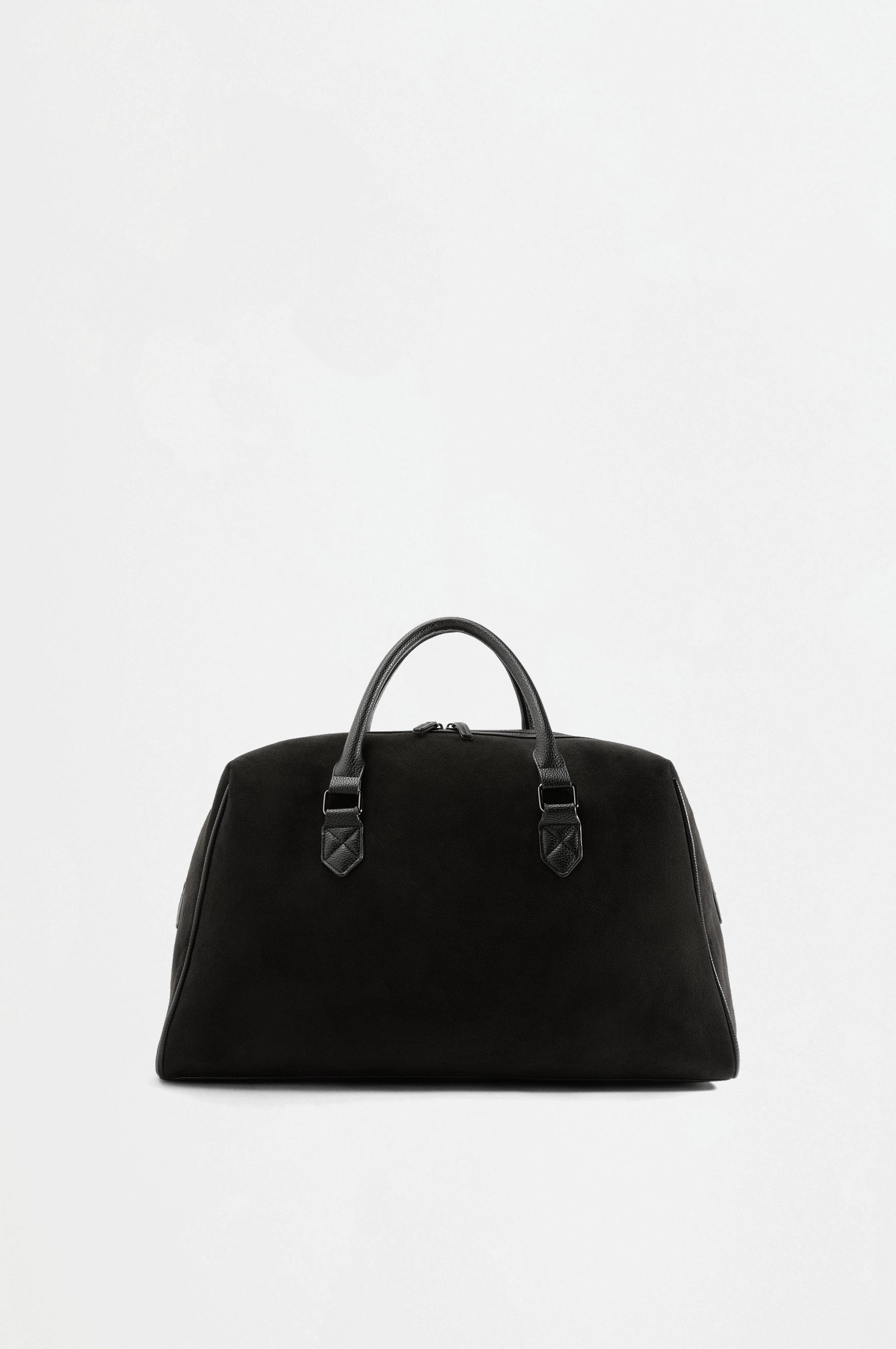 Faux suede bowling bag — BLACK