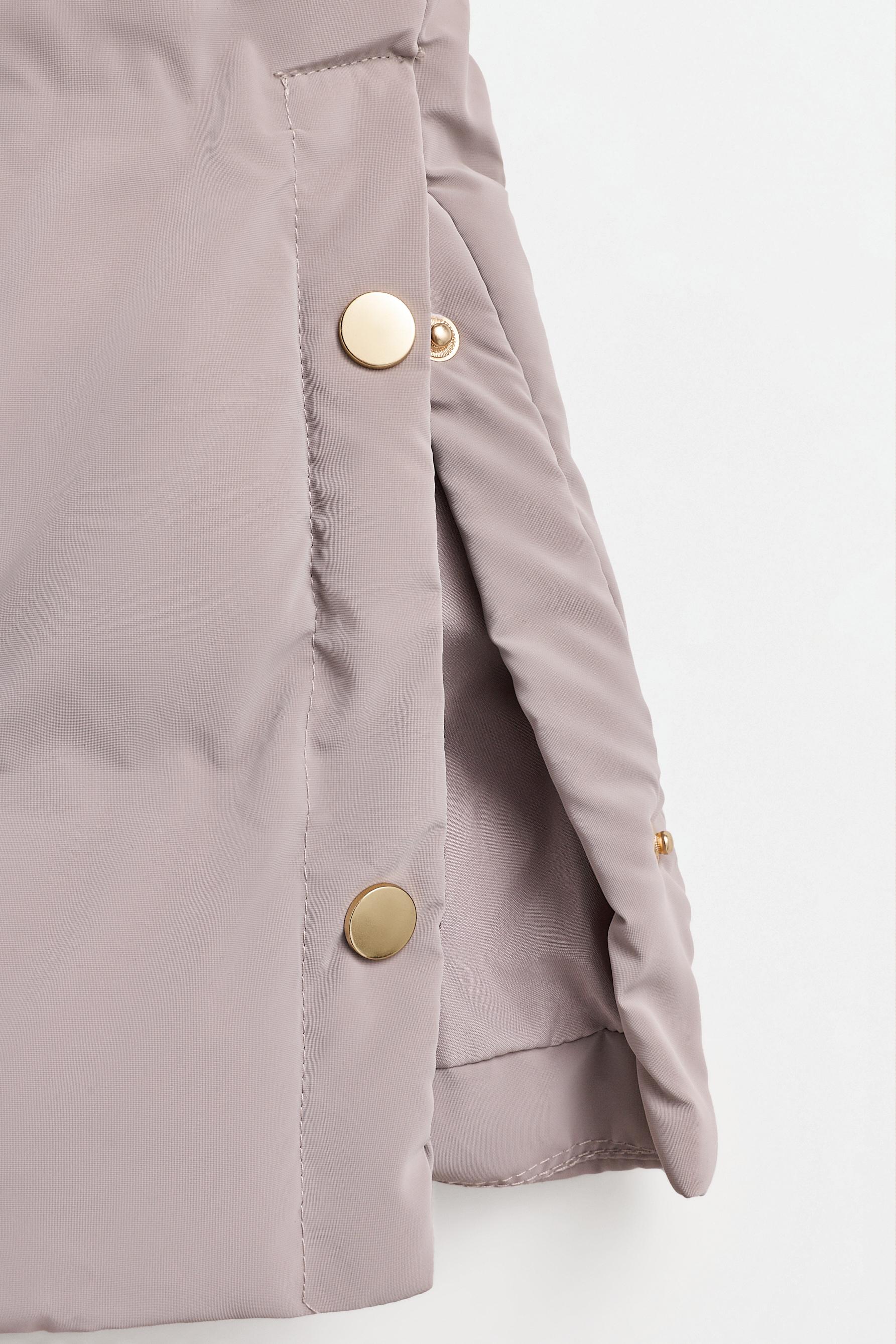 Long quilted gilet — PEARL GREY