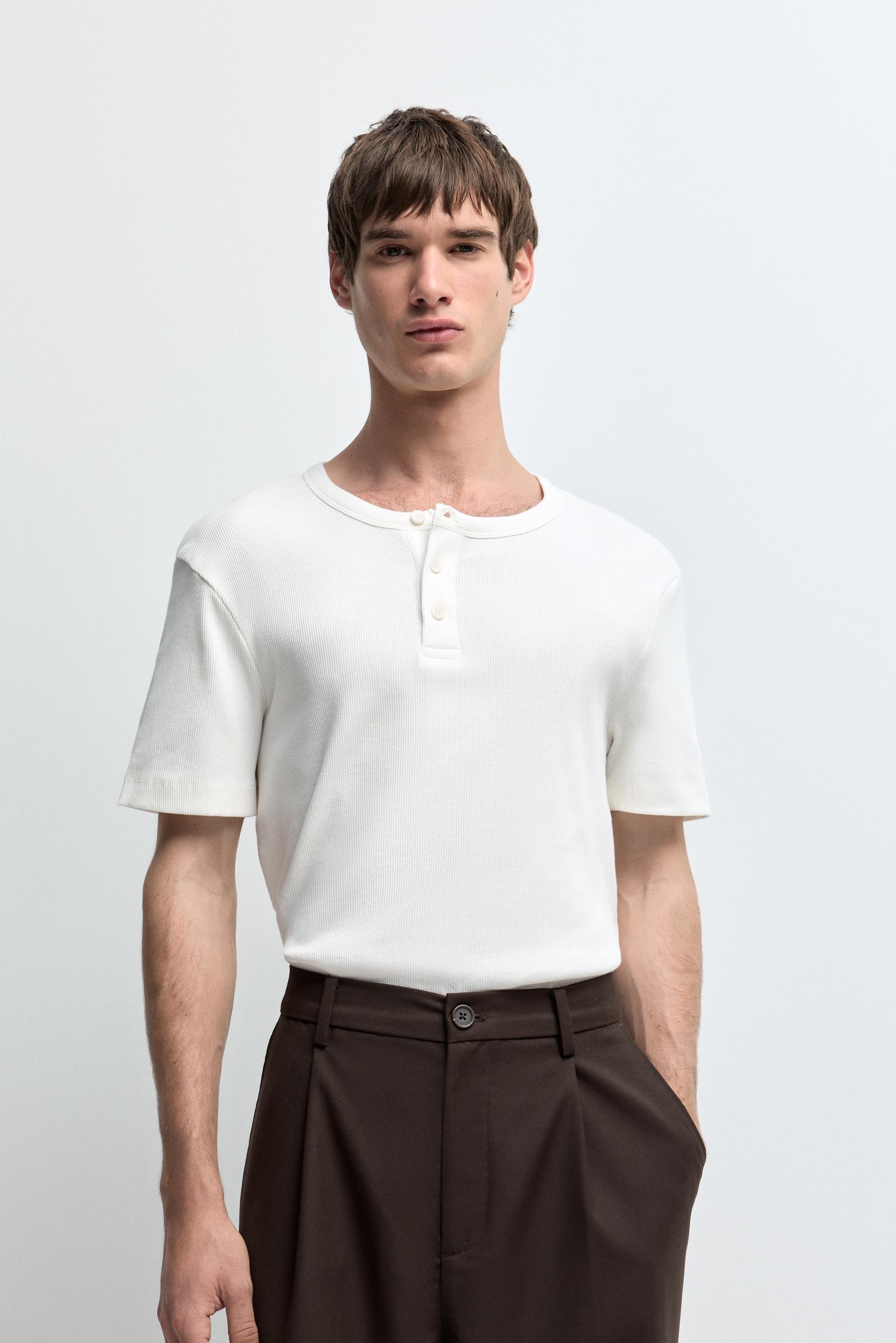 Henley T-shirt — OFF WHITE