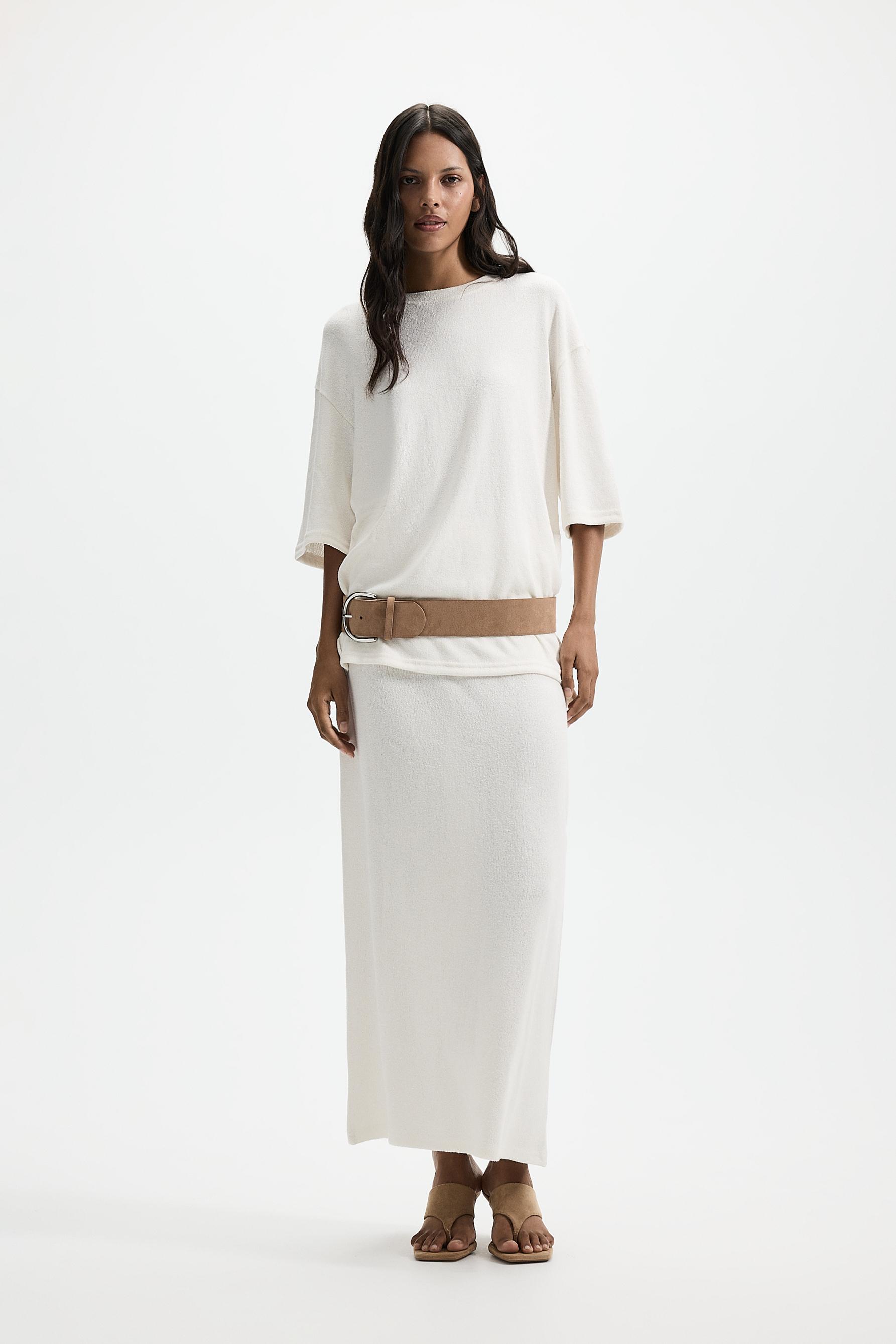 Oversize rustic T-shirt — OFF WHITE