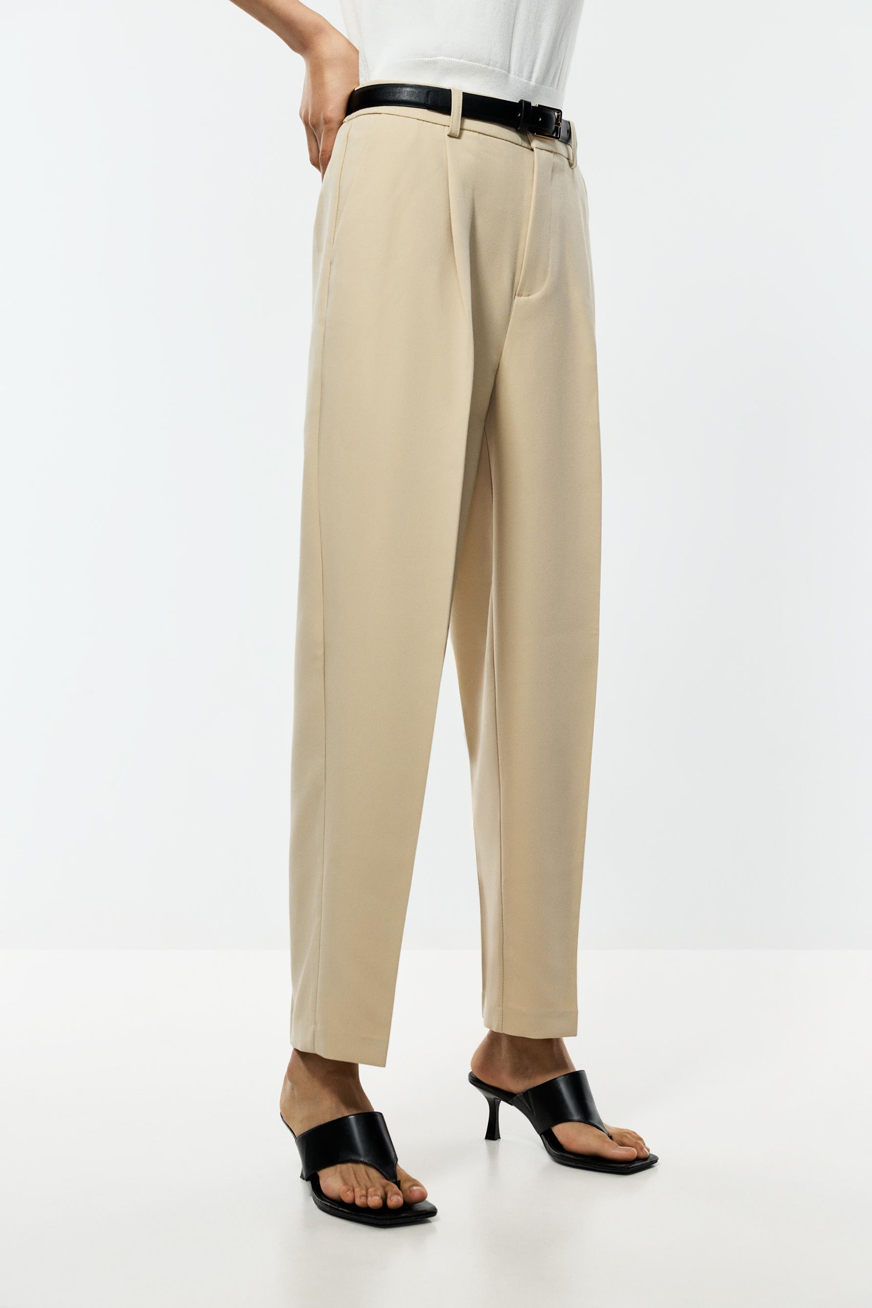 Carrot fit dress trousers — LIGHT CAMEL