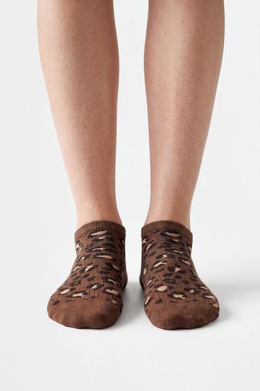 7-Pack of contrast ankle socks — LEOPARD PRINT 1