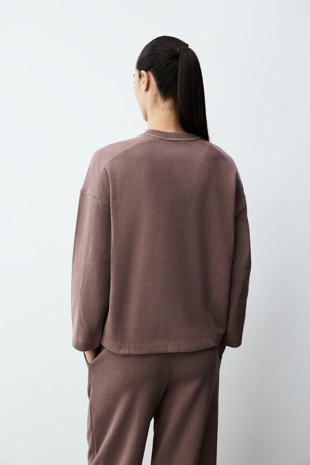 Loungewear sweatshirt — TAUPE BROWN