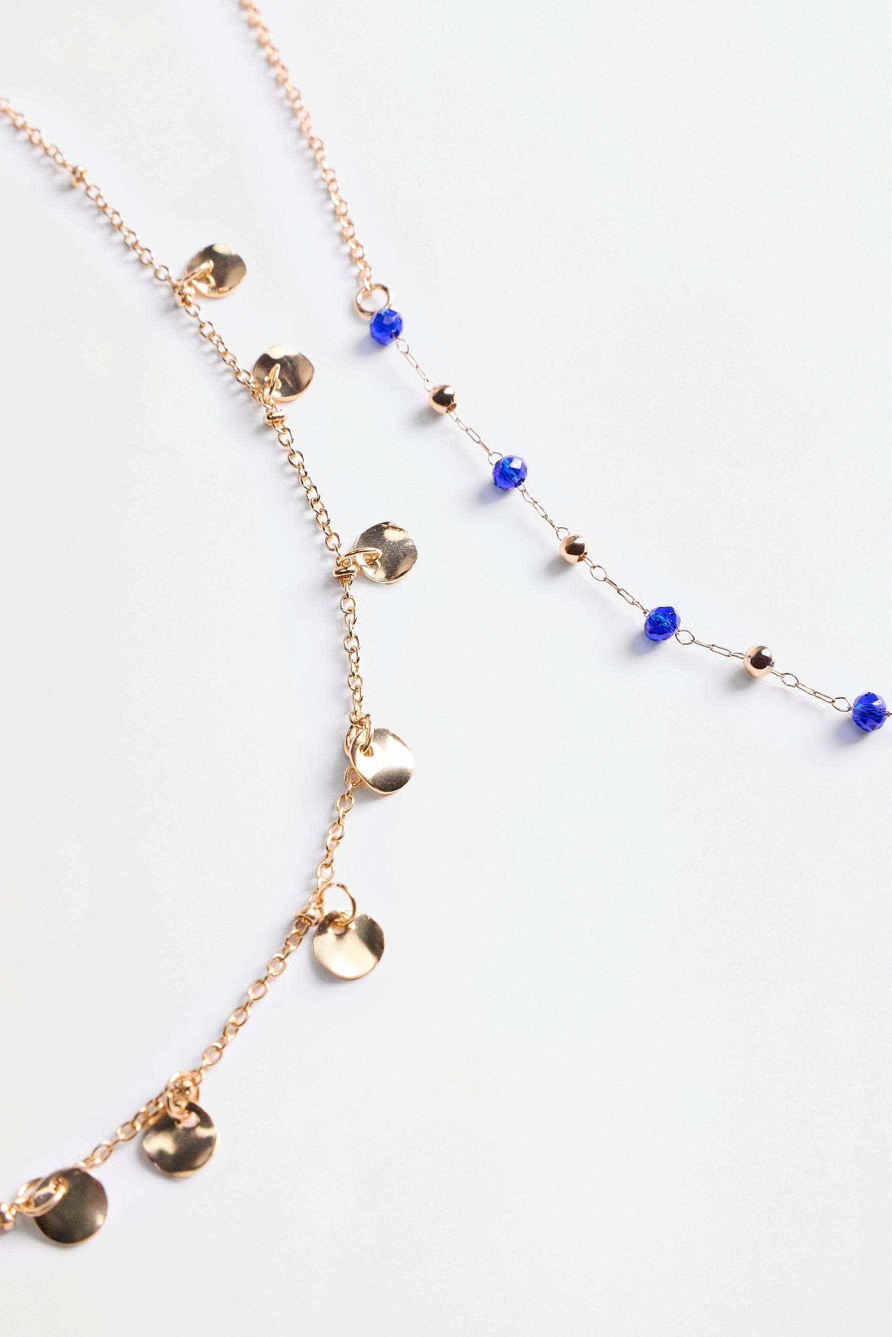Assorted necklaces (2-pack) — BLUE