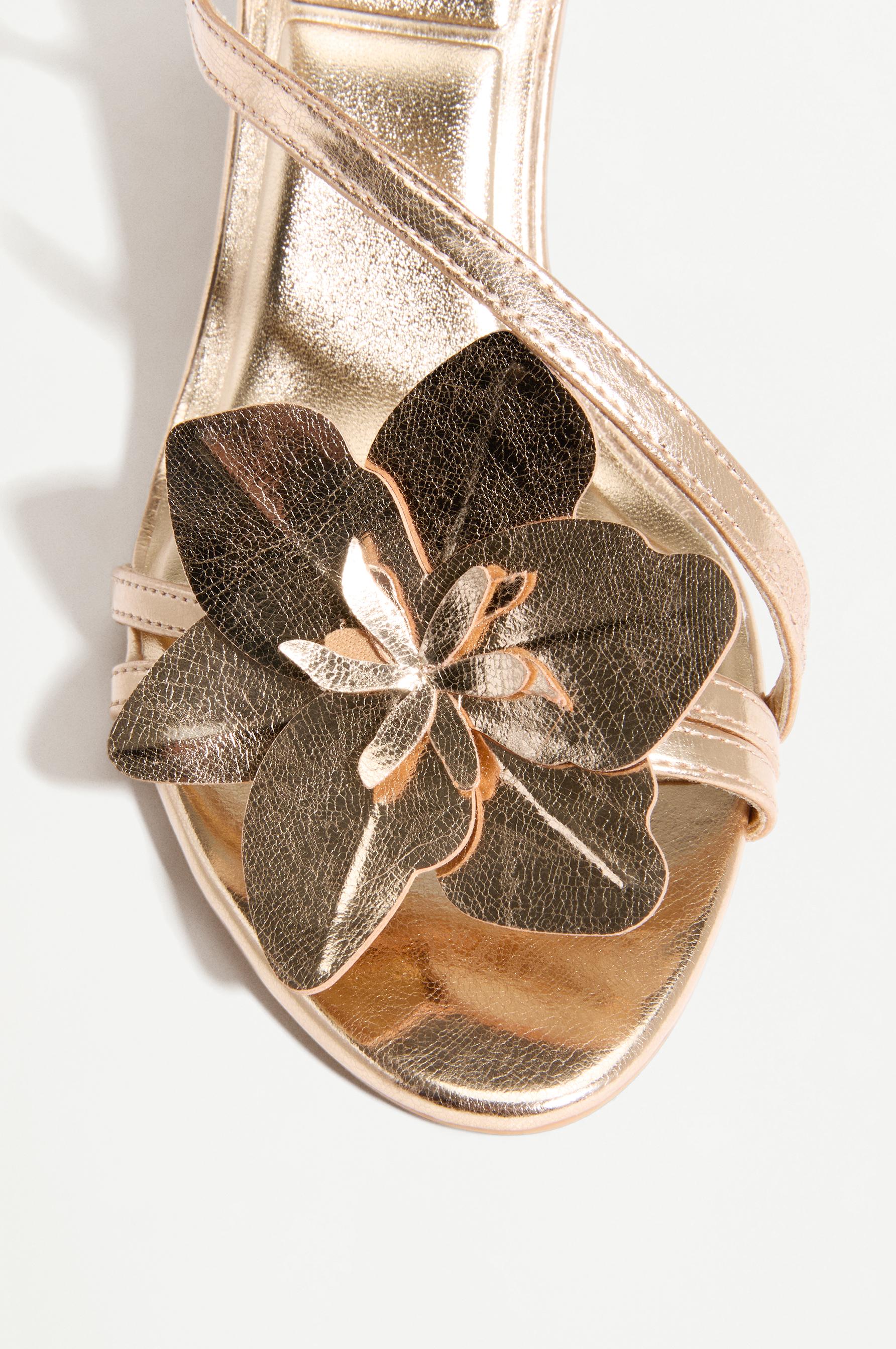 Floral heel sandals — GOLD