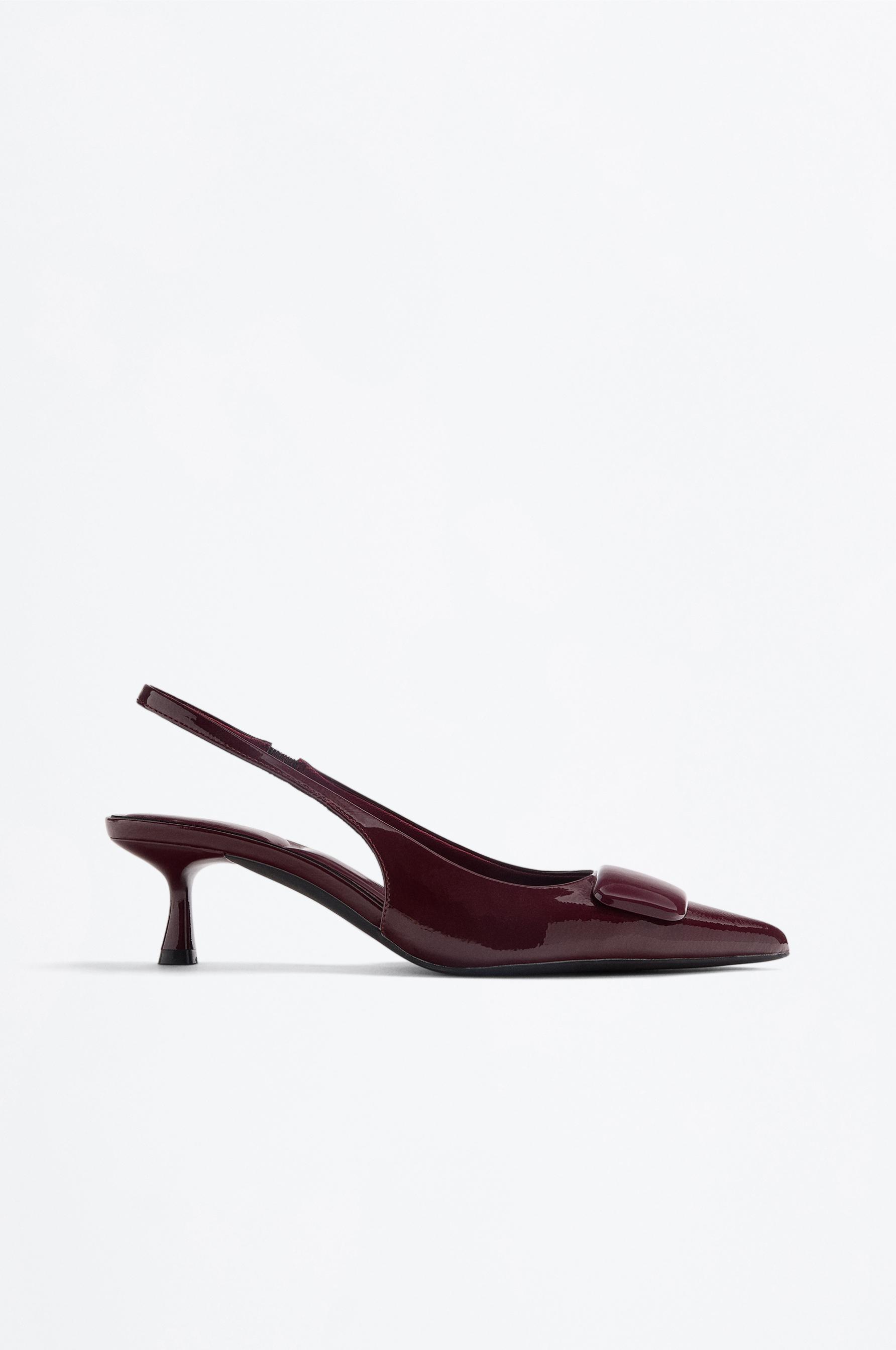 Slingback heel shoe — BURGUNDY