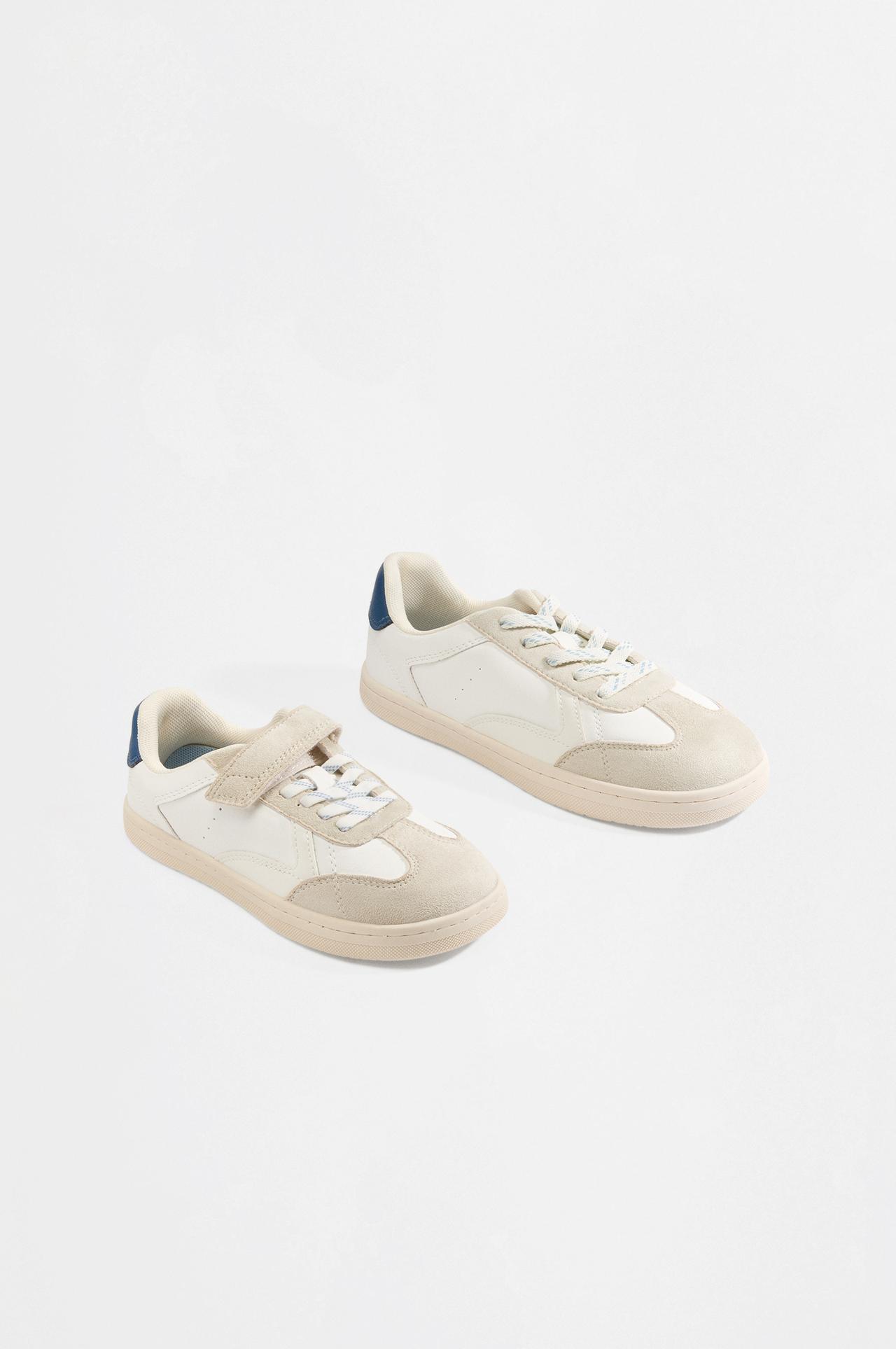 Barefoot mixed-material sneakers — WHITE