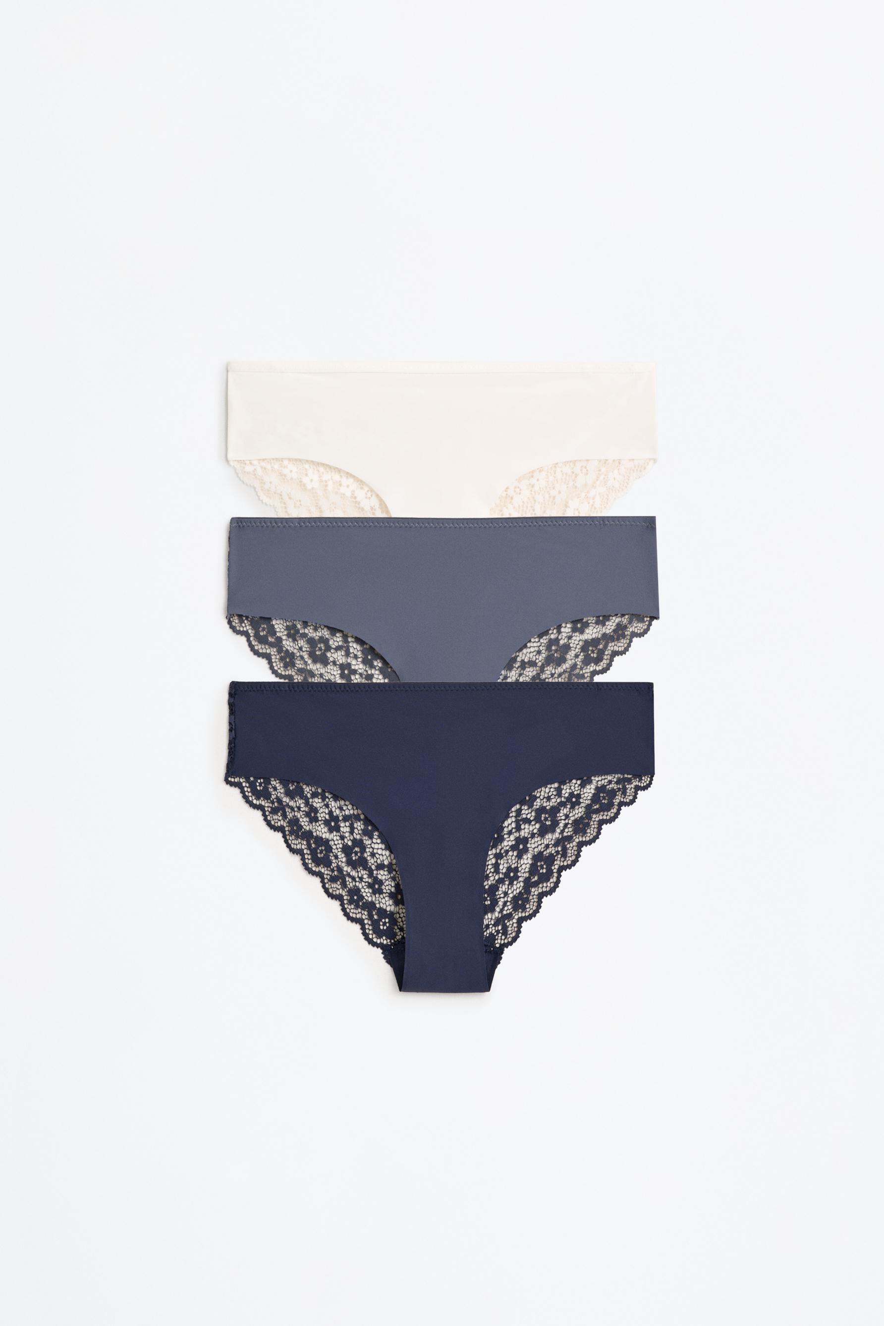 Microfibre hipster briefs (Pack 3) — BLUE/WHITE