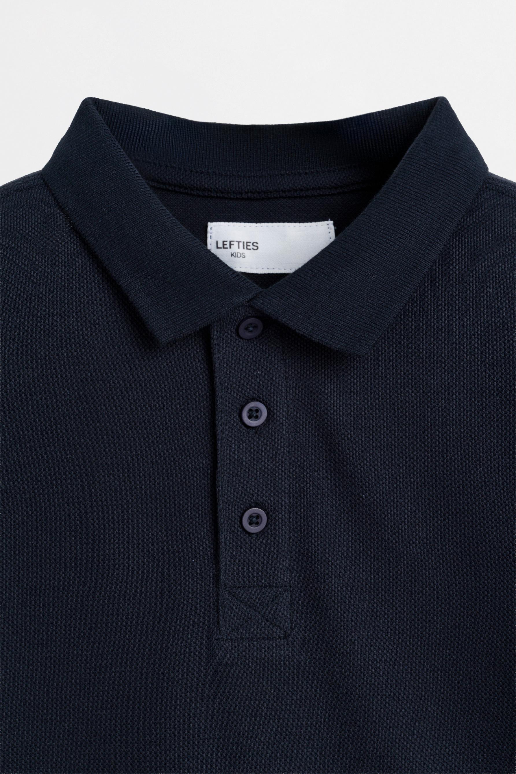 Basic long sleeve polo shirt — NAVY