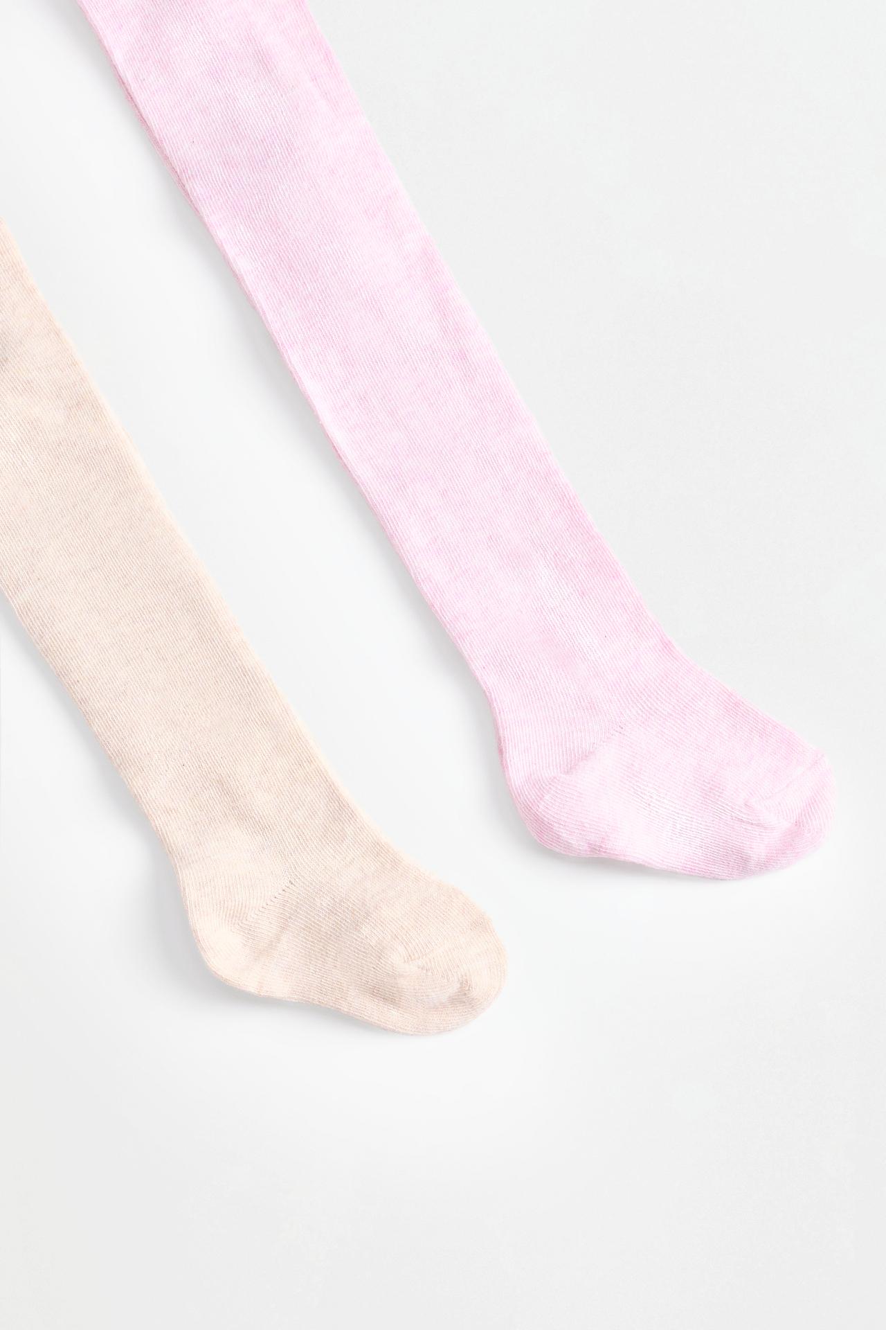Pack of 2 plain tights — PINK MARL