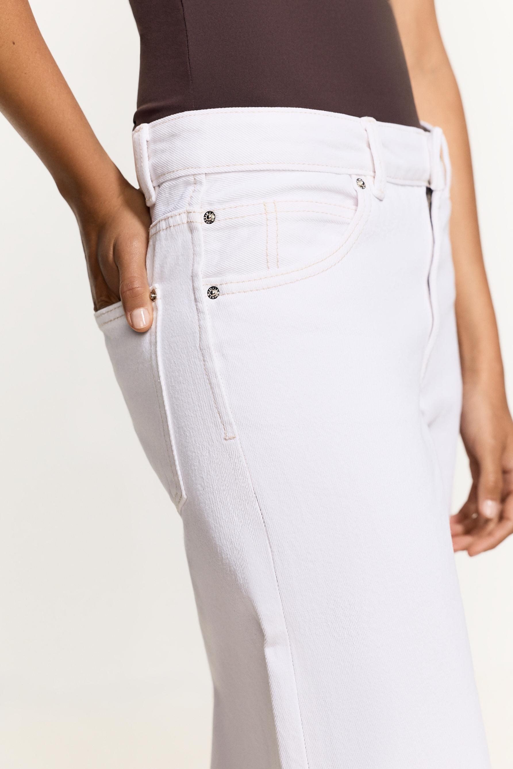 Wide-leg low-waist jeans — WHITE
