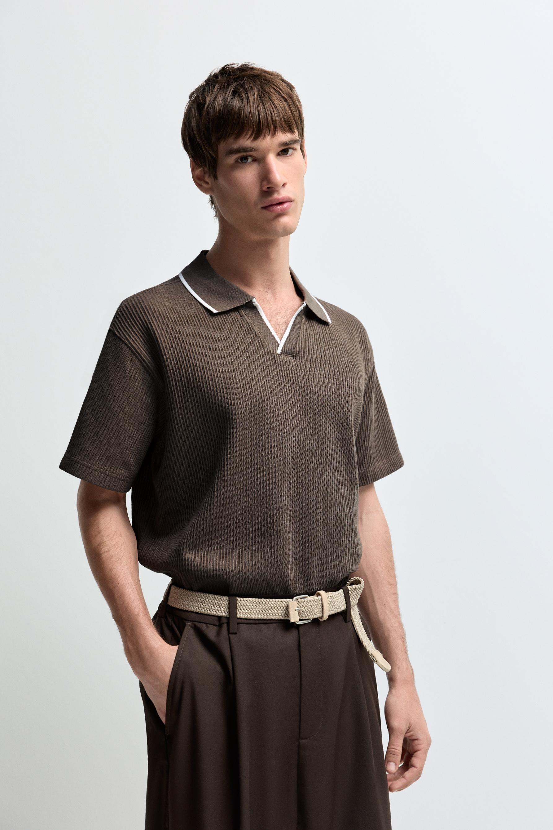 Polo rib contraste