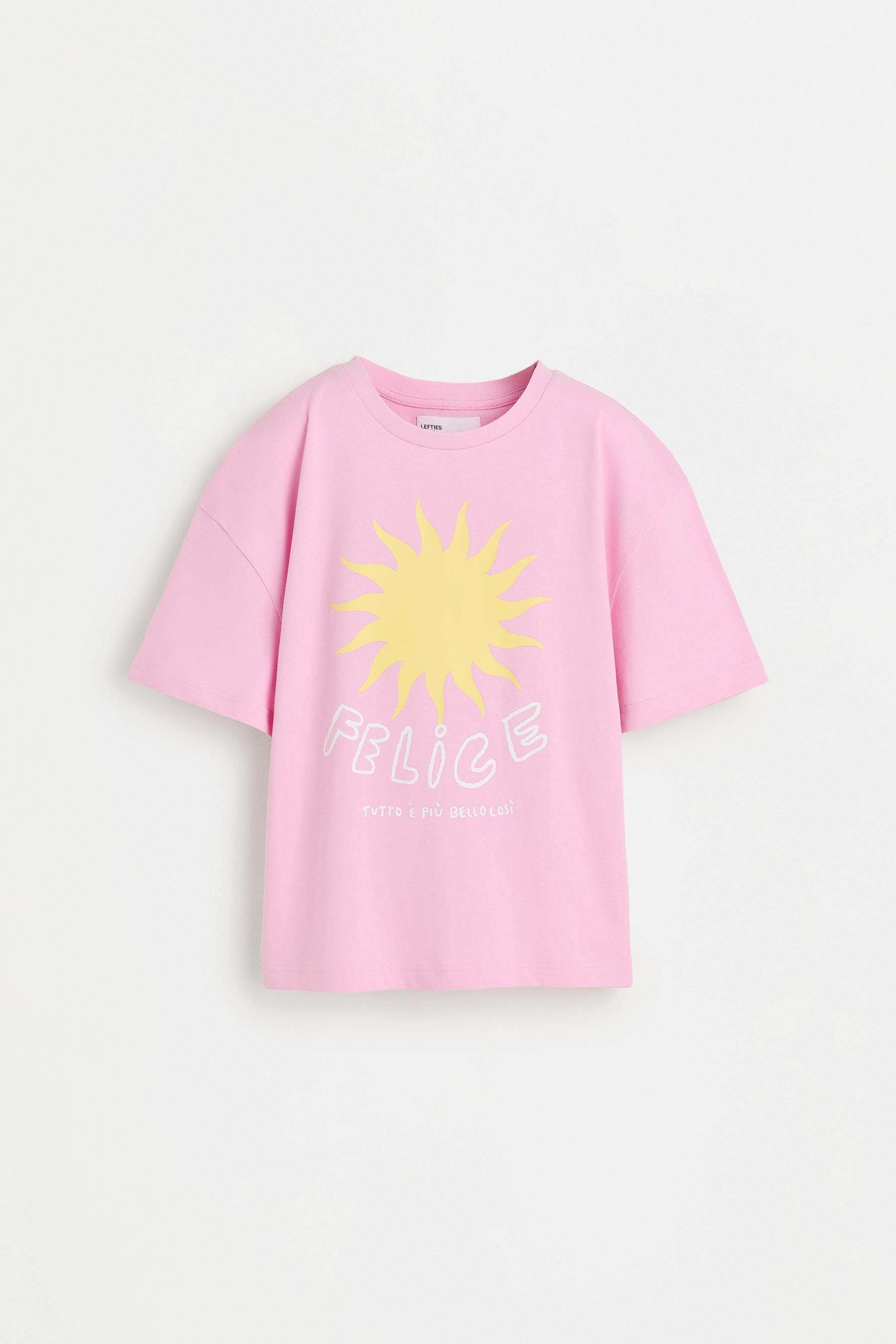 4-pack of printed T-shirts — FUCHSIA